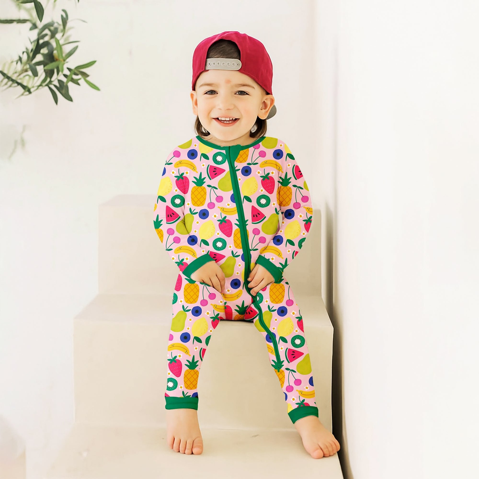 Summer Fruits Convertible Zippered Romper
