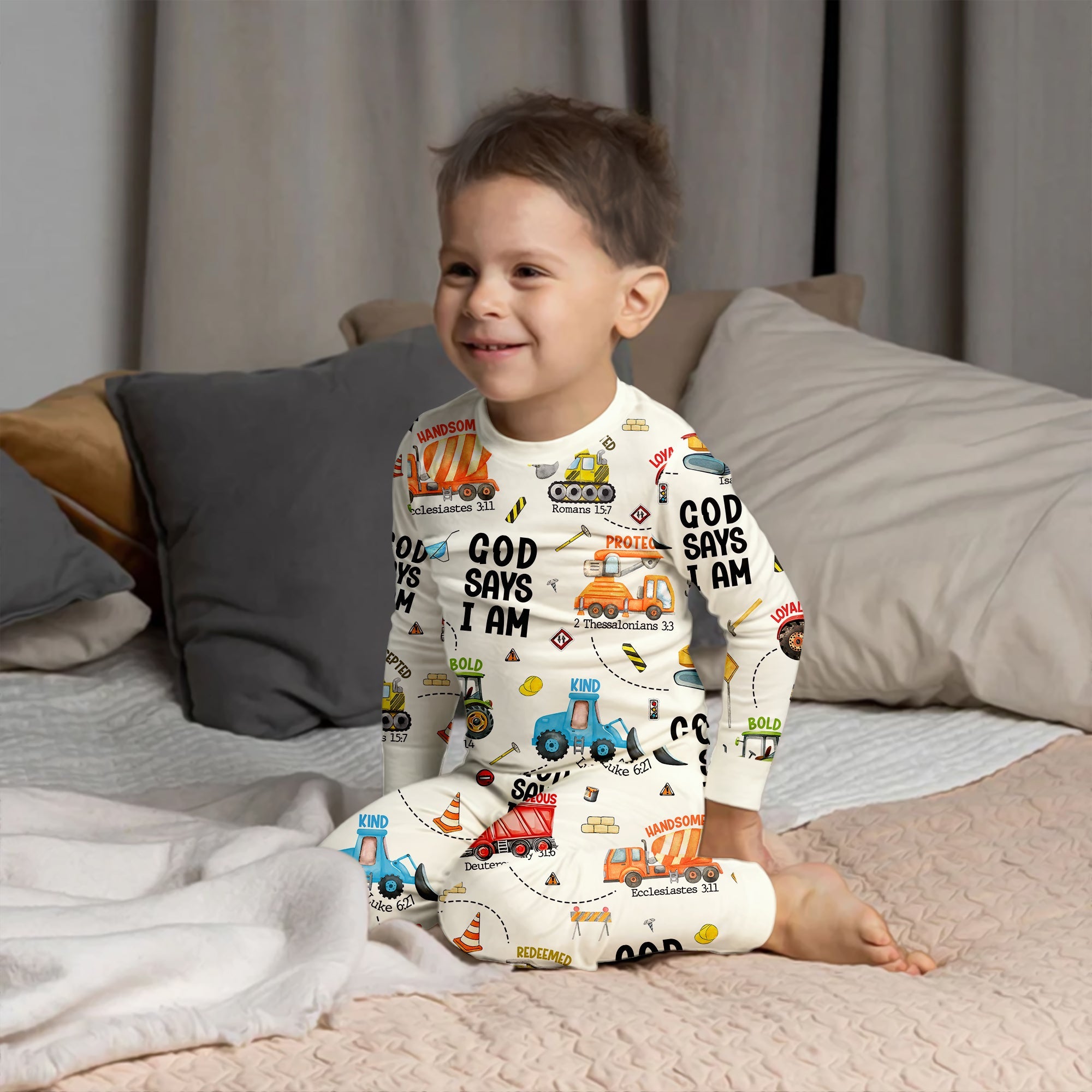 God Says I Am Boy Two Piece Long Sleeve Pajama Set