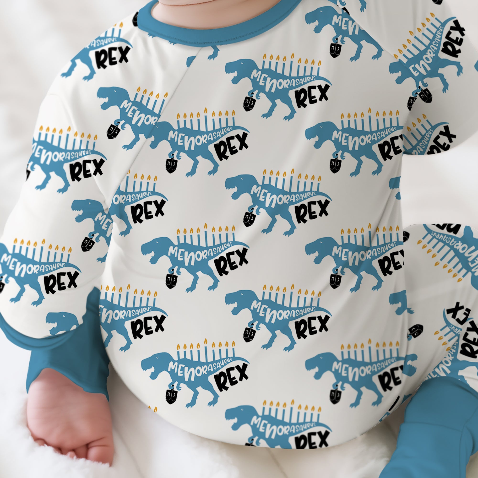 Dinosaur Hanukkah Boy Zippy