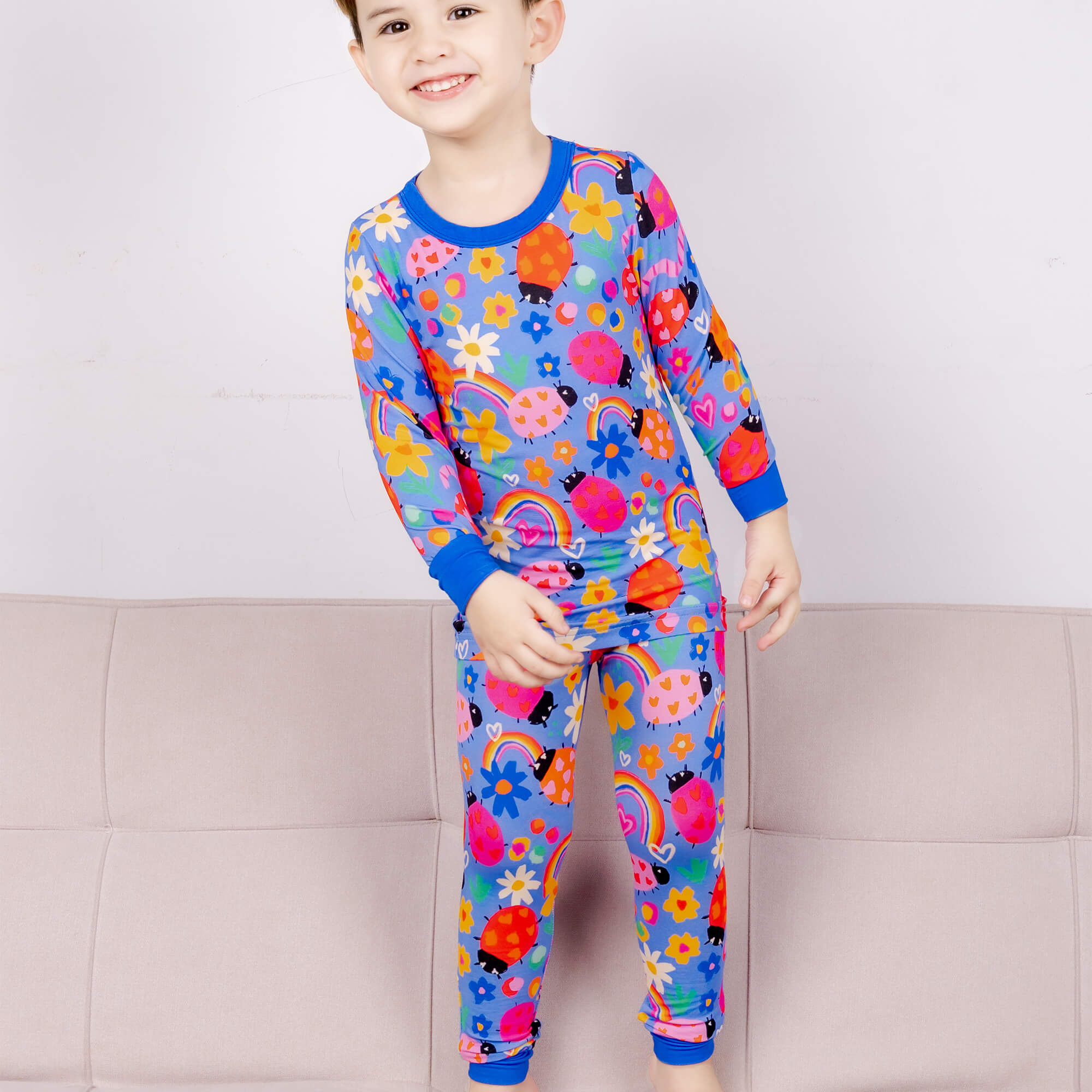 Lady Bugs Two Piece Long Sleeve Pajama Set