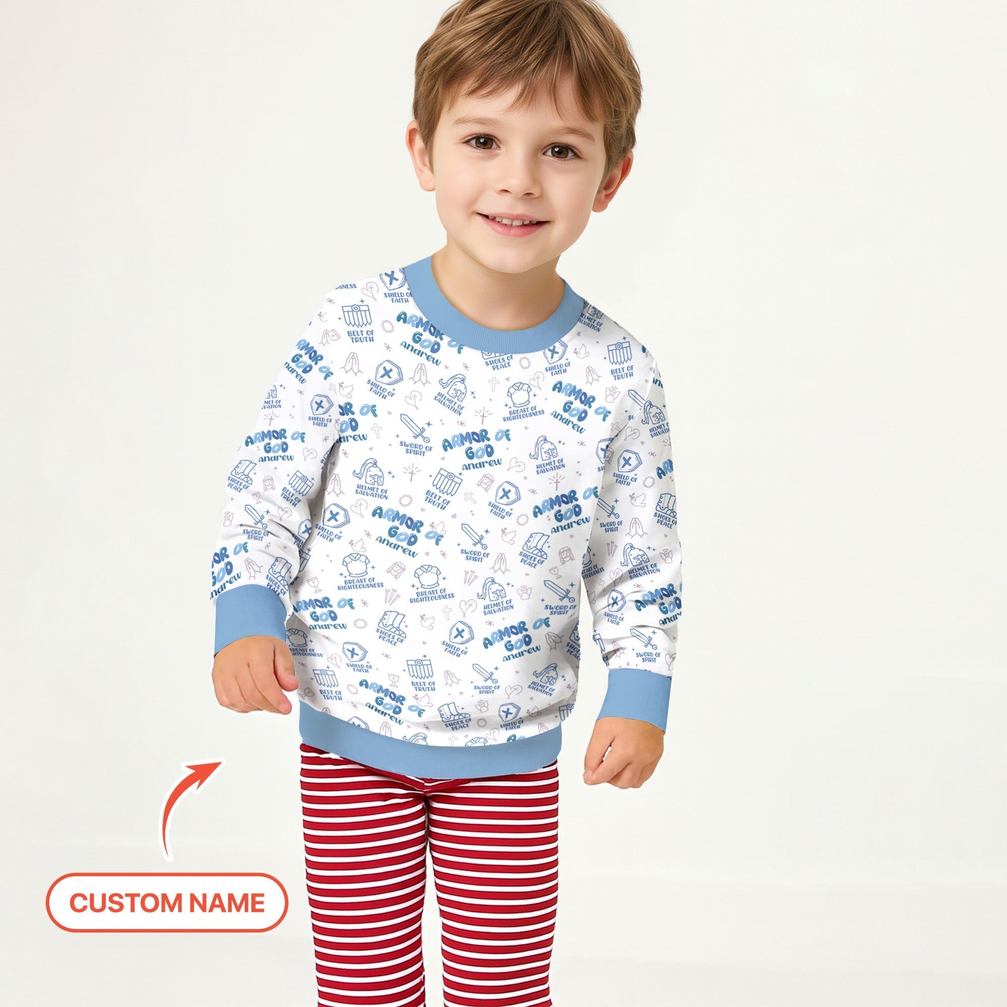 Armor of God Custom Name Crewneck Sweatshirt - StazzyBaby