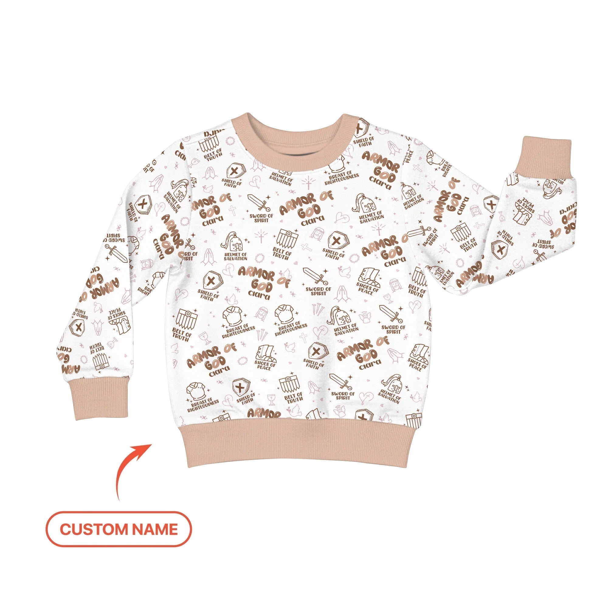 Armor of God Custom Name Crewneck Sweatshirt - StazzyBaby