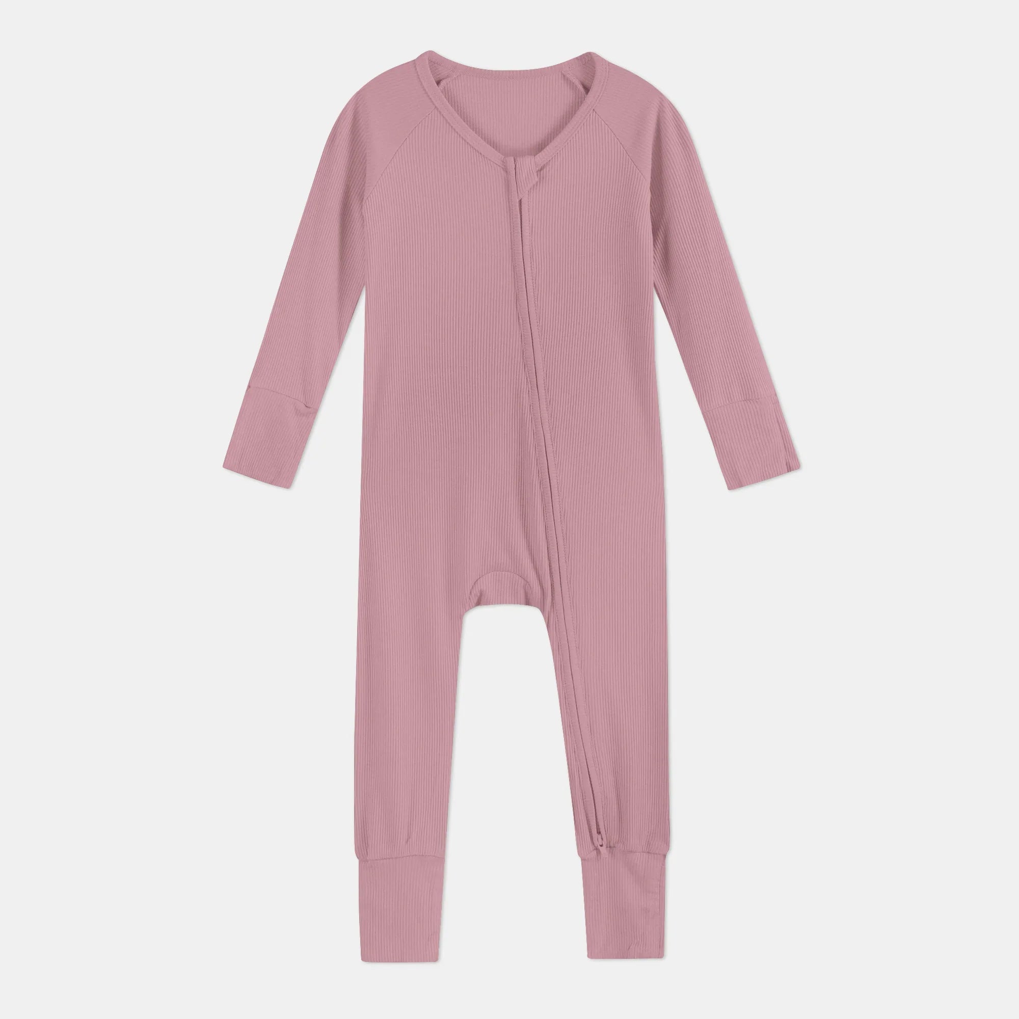 Blush Petal Ribbed Zippy - StazzyBaby