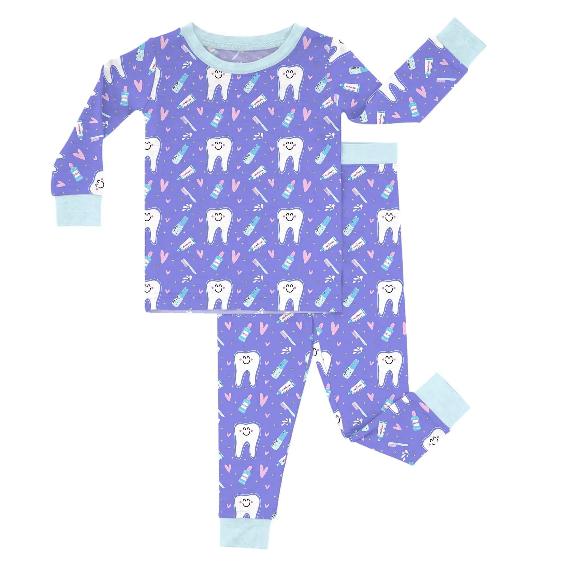 Brushing Teeth Two Piece Long Sleeve Pajama Set - StazzyBaby