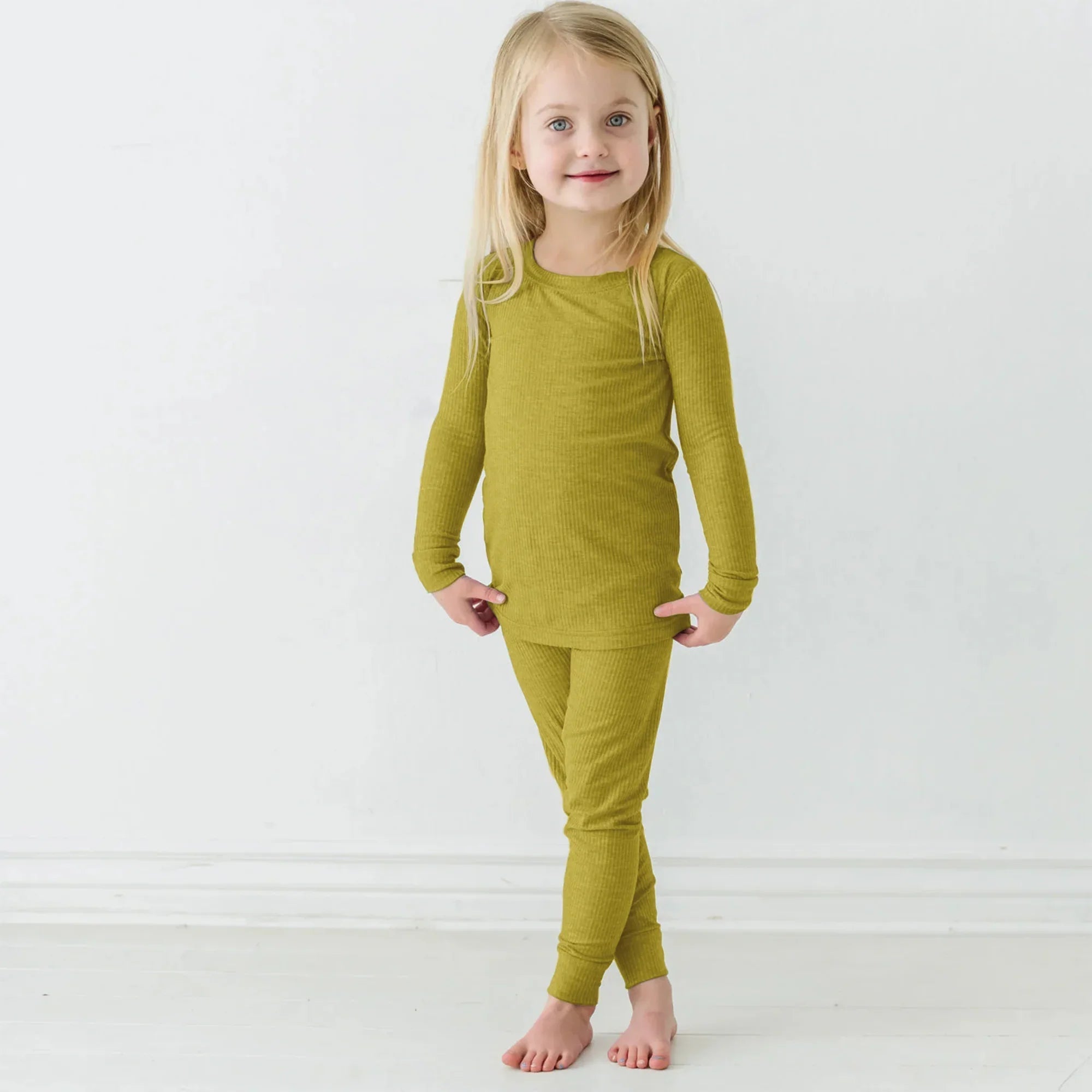Buttercup Ribbed Two Piece Long Sleeve Pajama Set - StazzyBaby