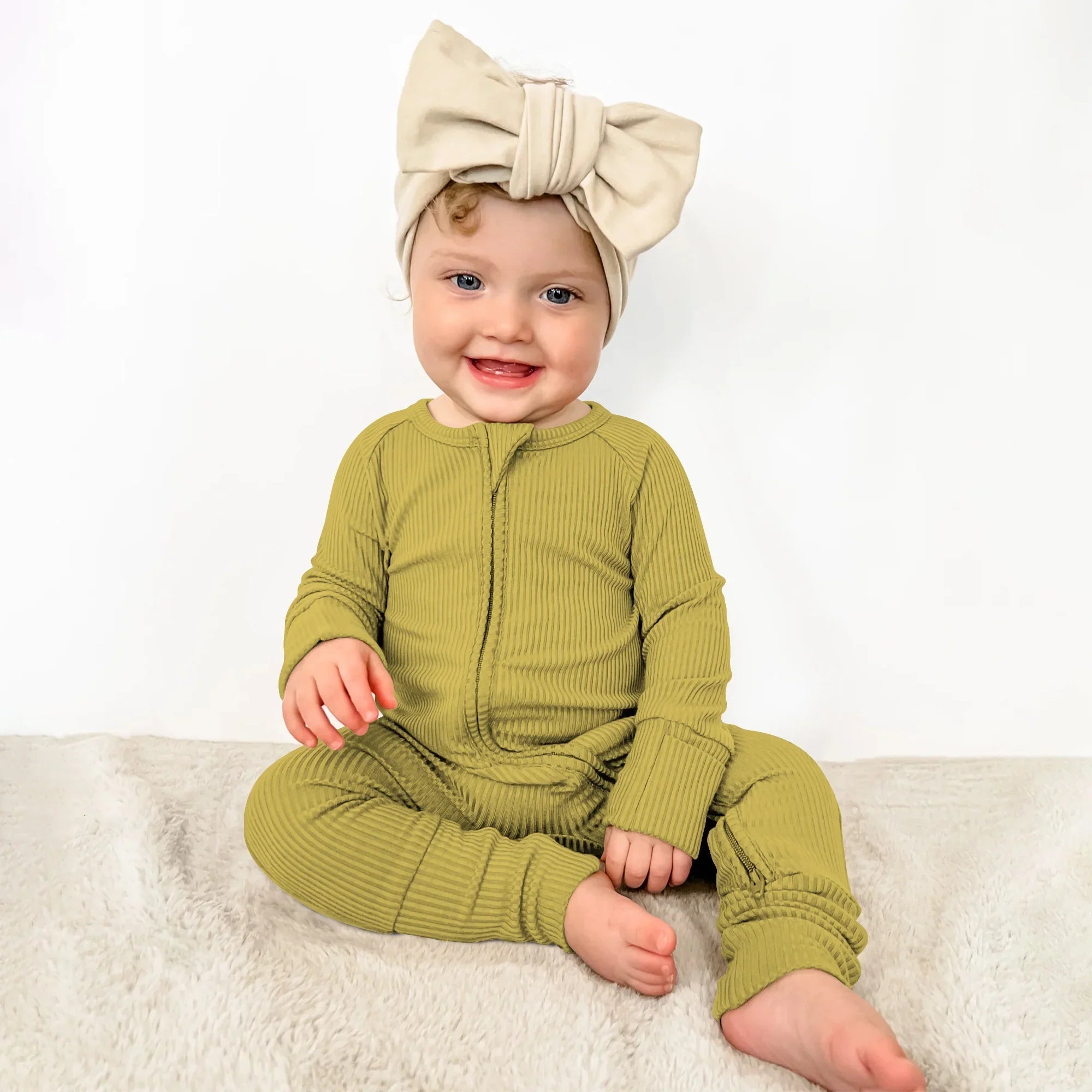 Buttercup Ribbed Zippy - StazzyBaby