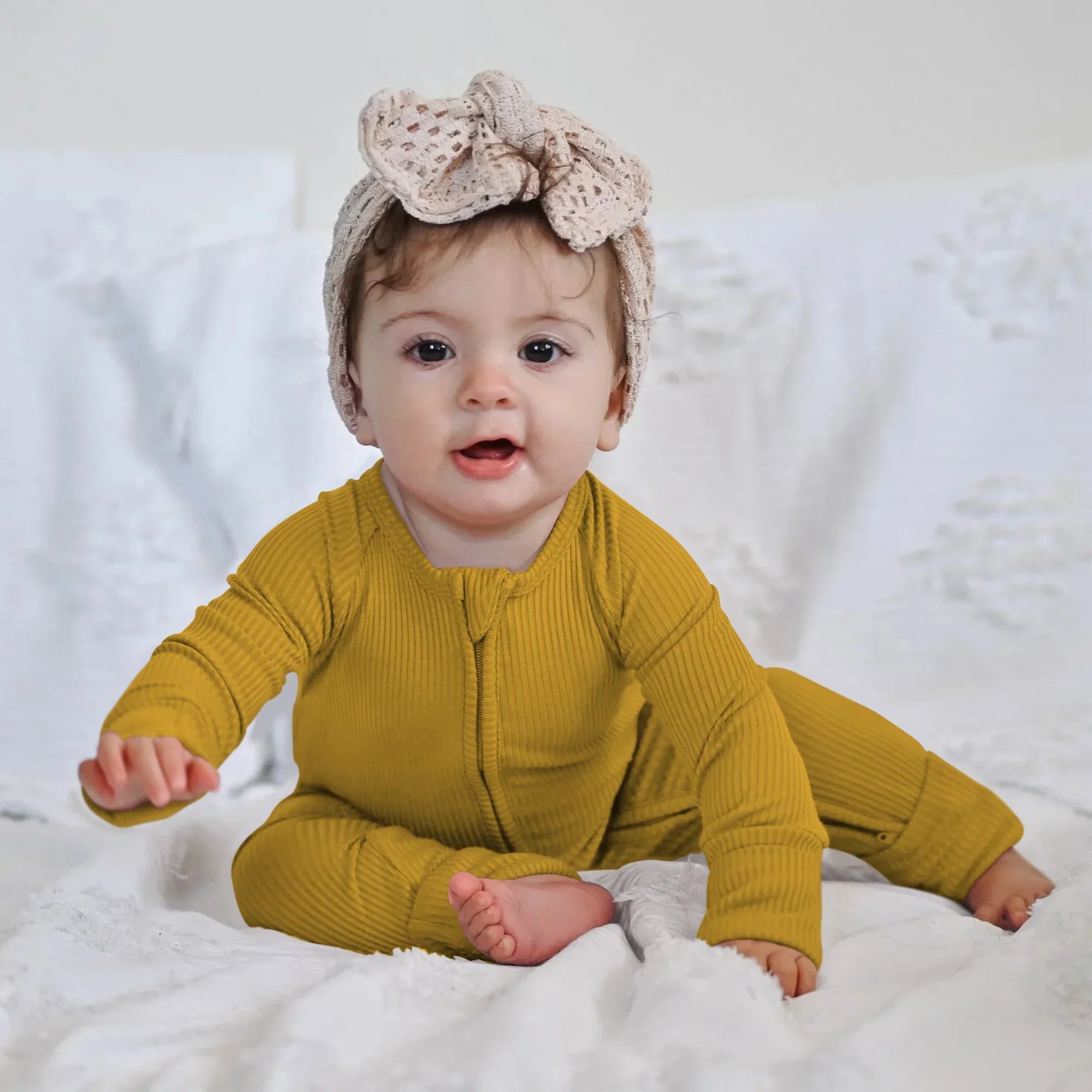 Buttercup Ribbed Zippy - StazzyBaby