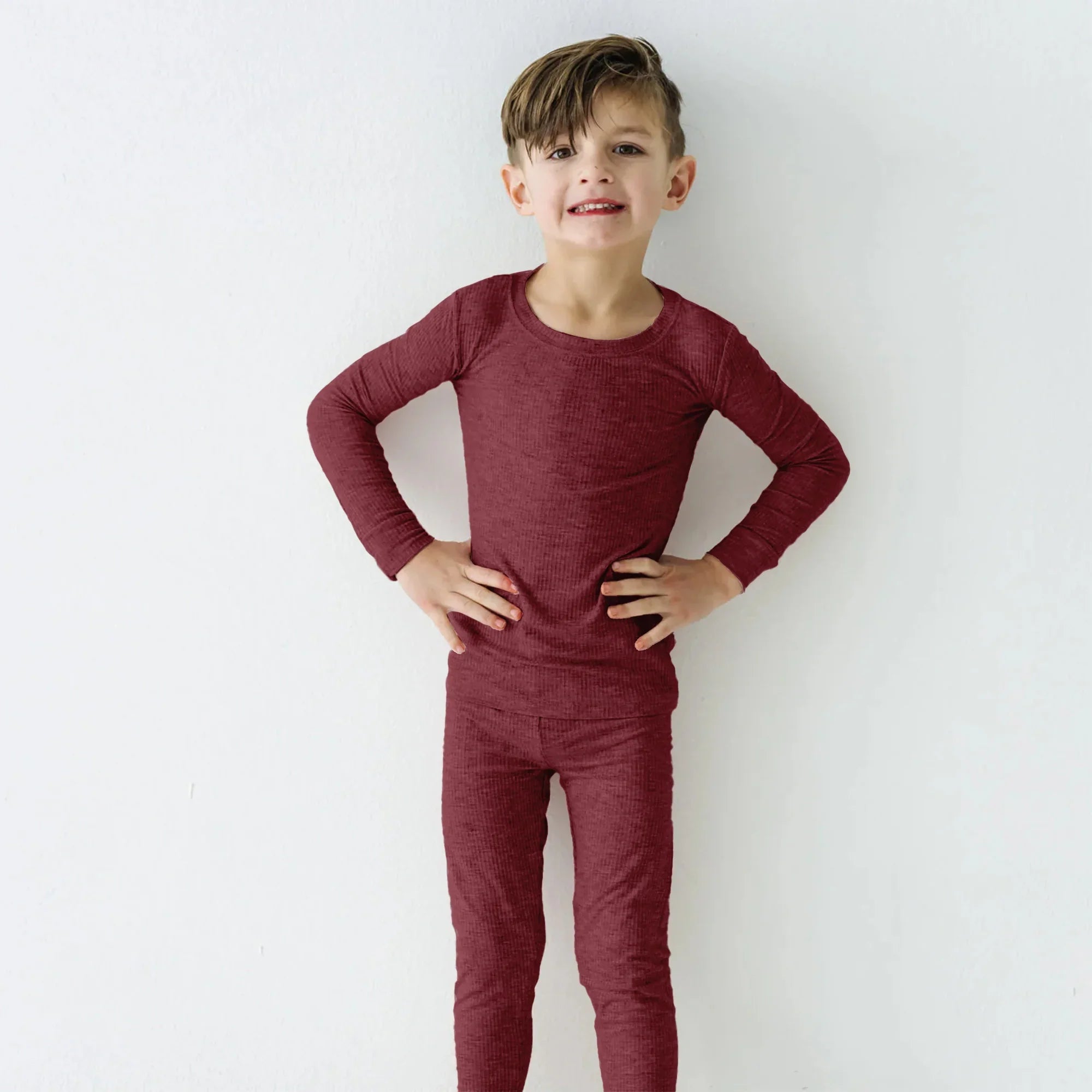 Cherrywood Ribbed Two Piece Long Sleeve Pajama Set - StazzyBaby