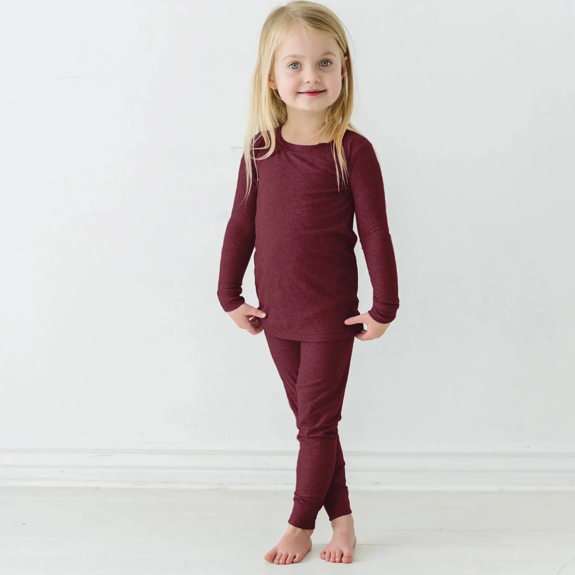 Cherrywood Ribbed Two Piece Long Sleeve Pajama Set - StazzyBaby