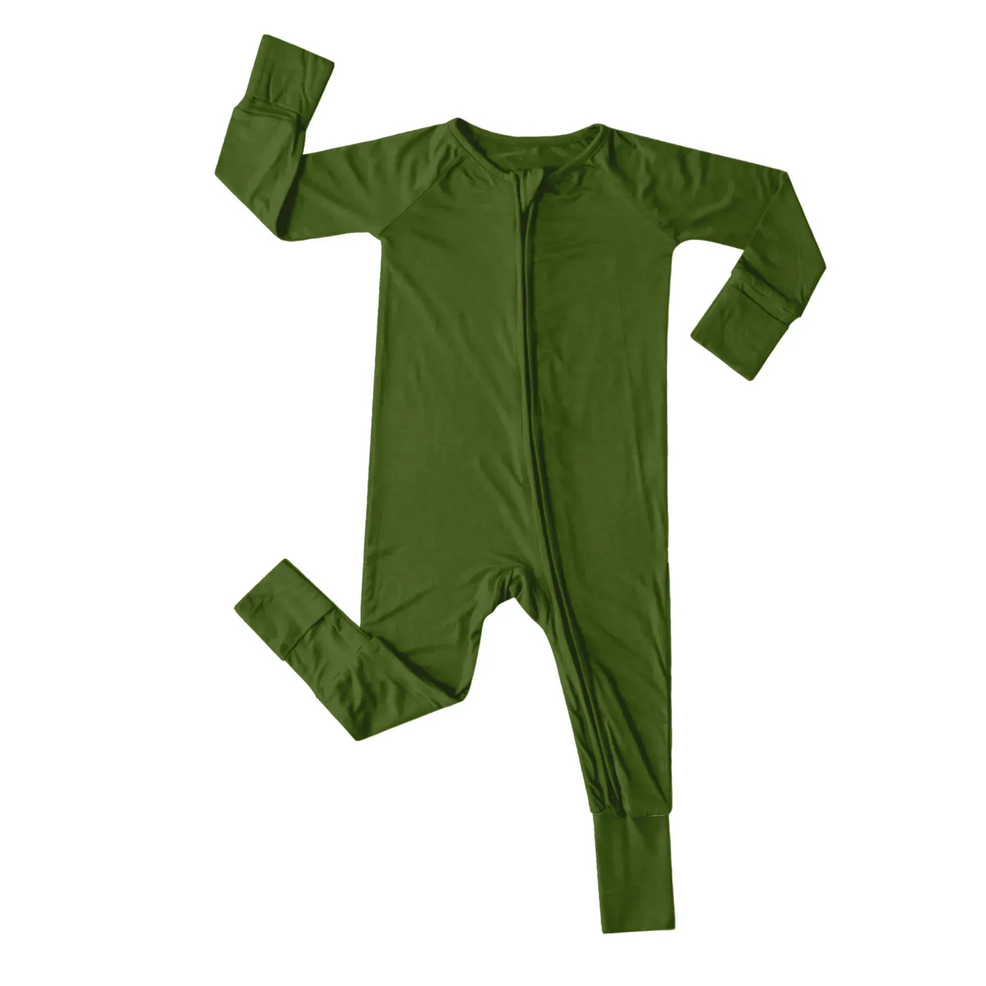 Convertible Zippered Romper in Dark Olive Green - StazzyBaby