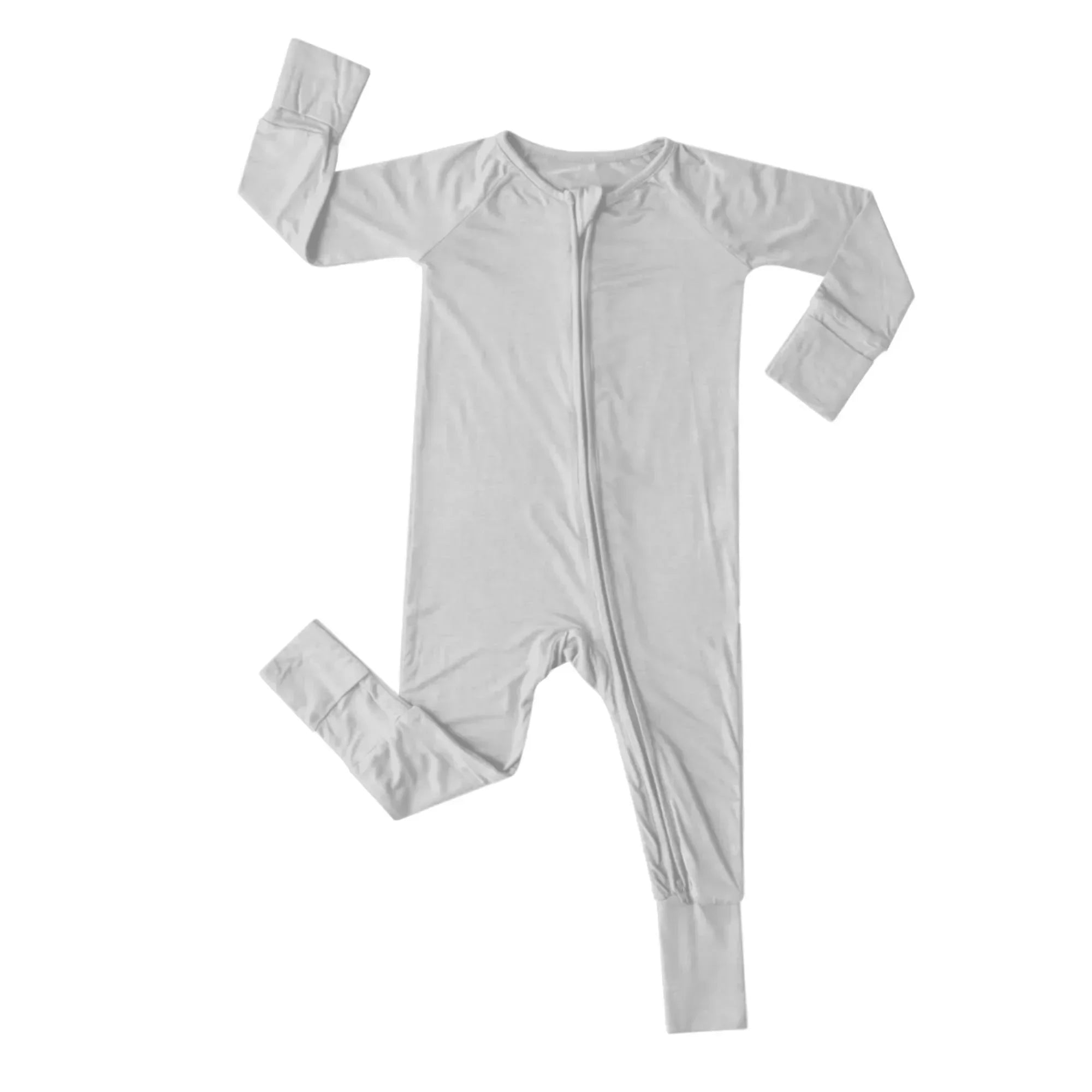 Convertible Zippered Romper in Light Gray - StazzyBaby