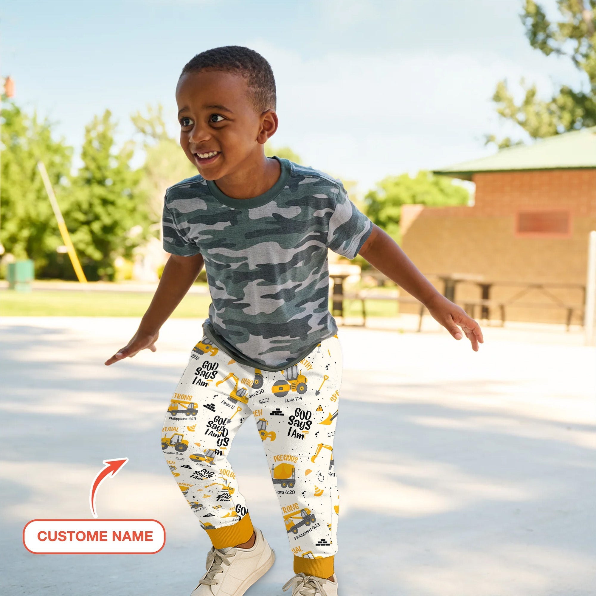 Custom Name God Says I Am Boy Jogger - StazzyBaby