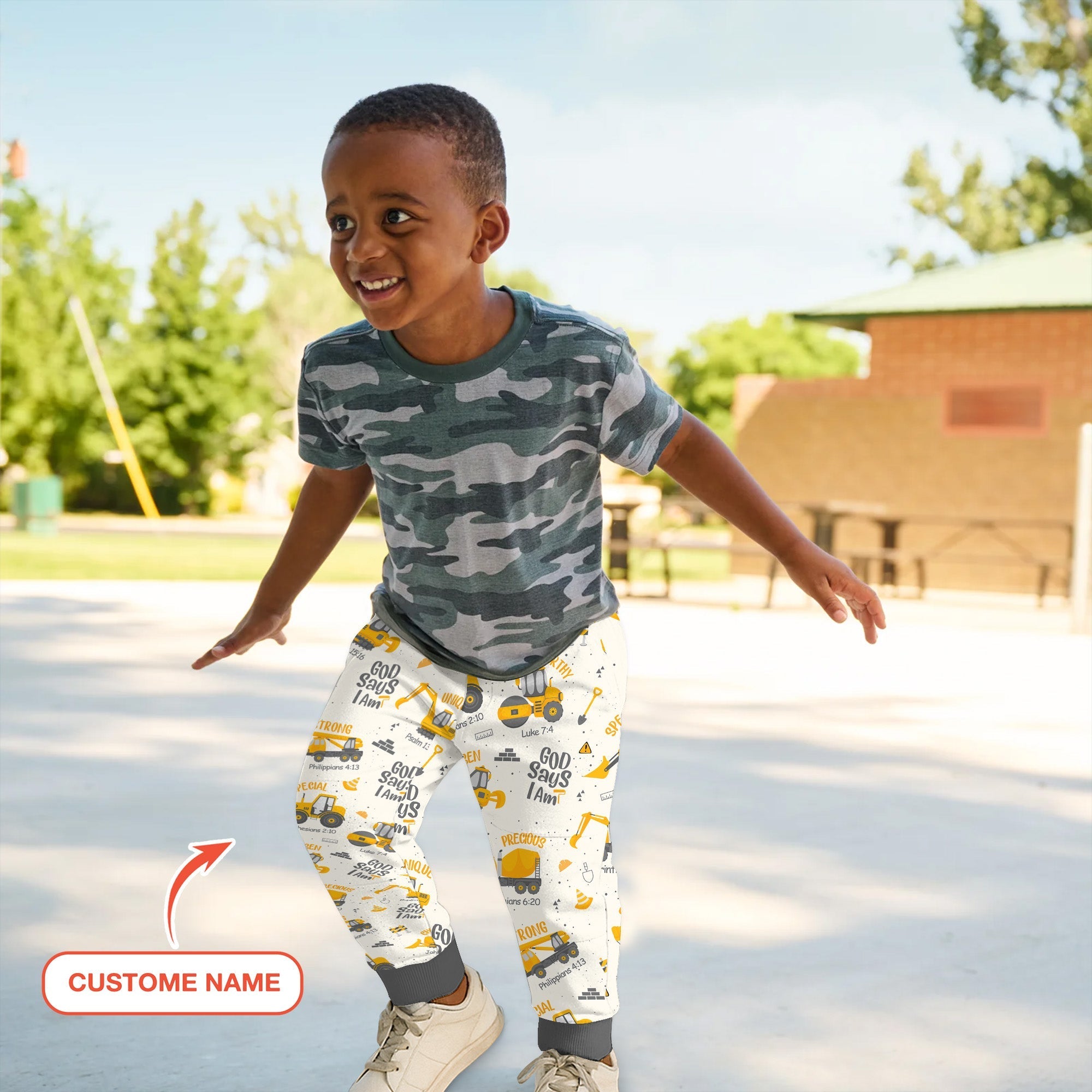 Custom Name God Says I Am Boy Jogger - StazzyBaby