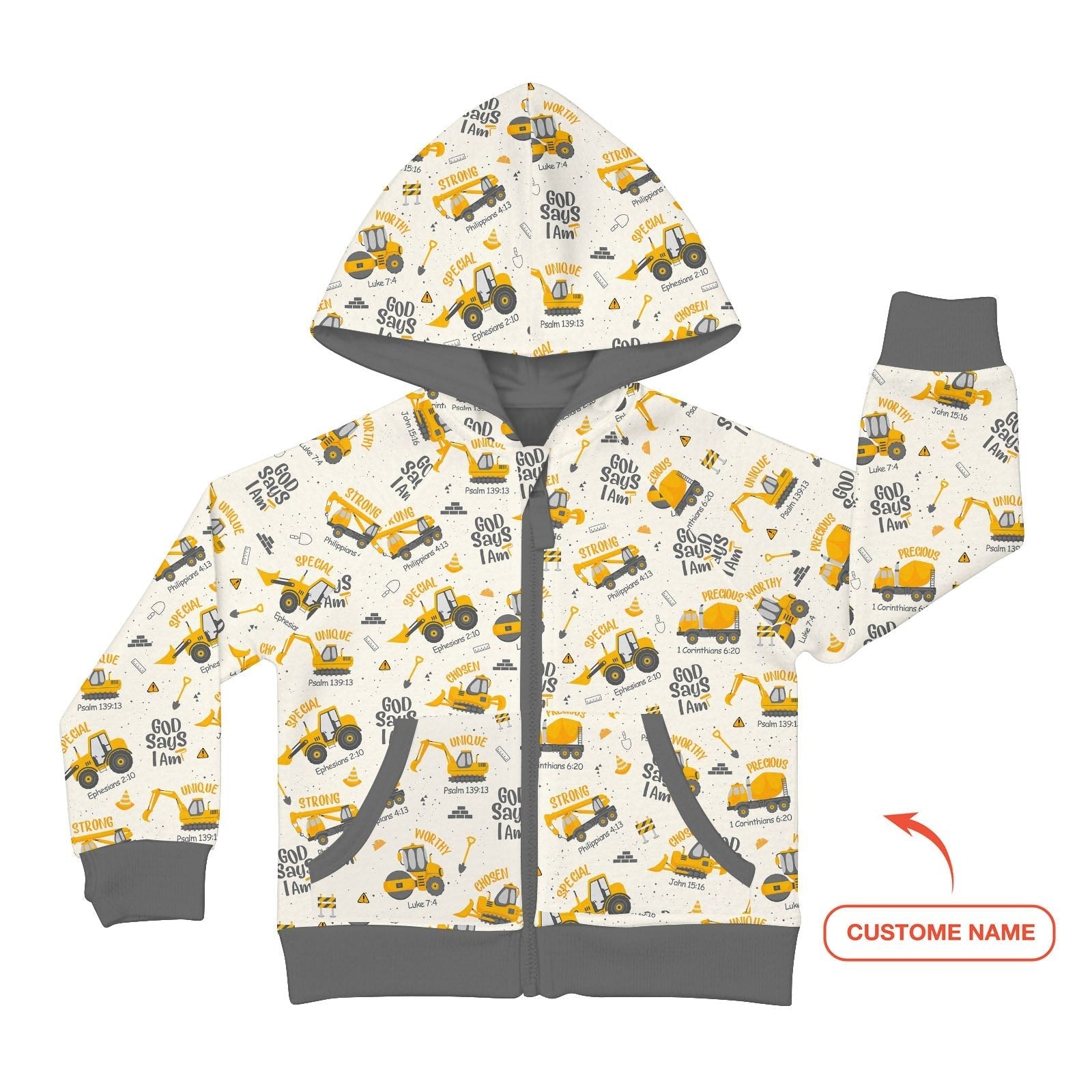 Custom Name God Says I Am Boy Zip Hoodie - StazzyBaby