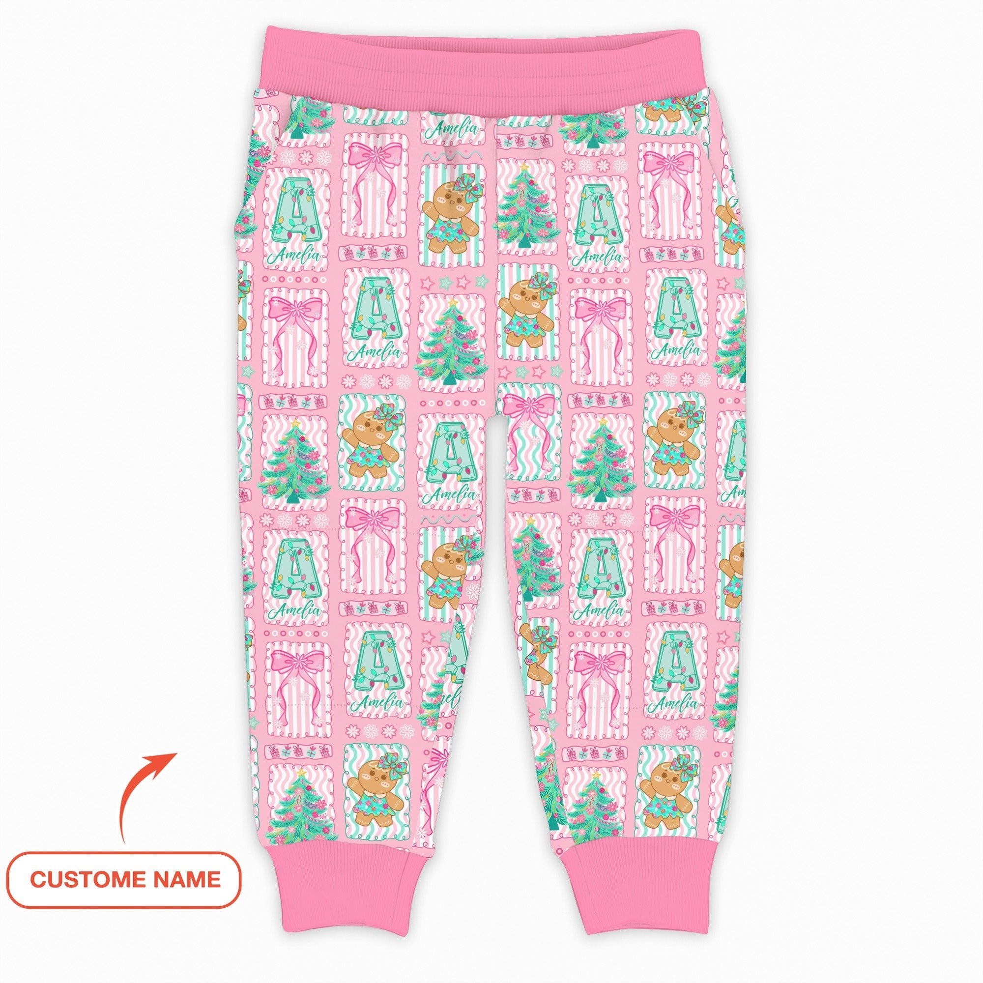 Custom Name "Merry Pink Christmas" Jogger - StazzyBaby