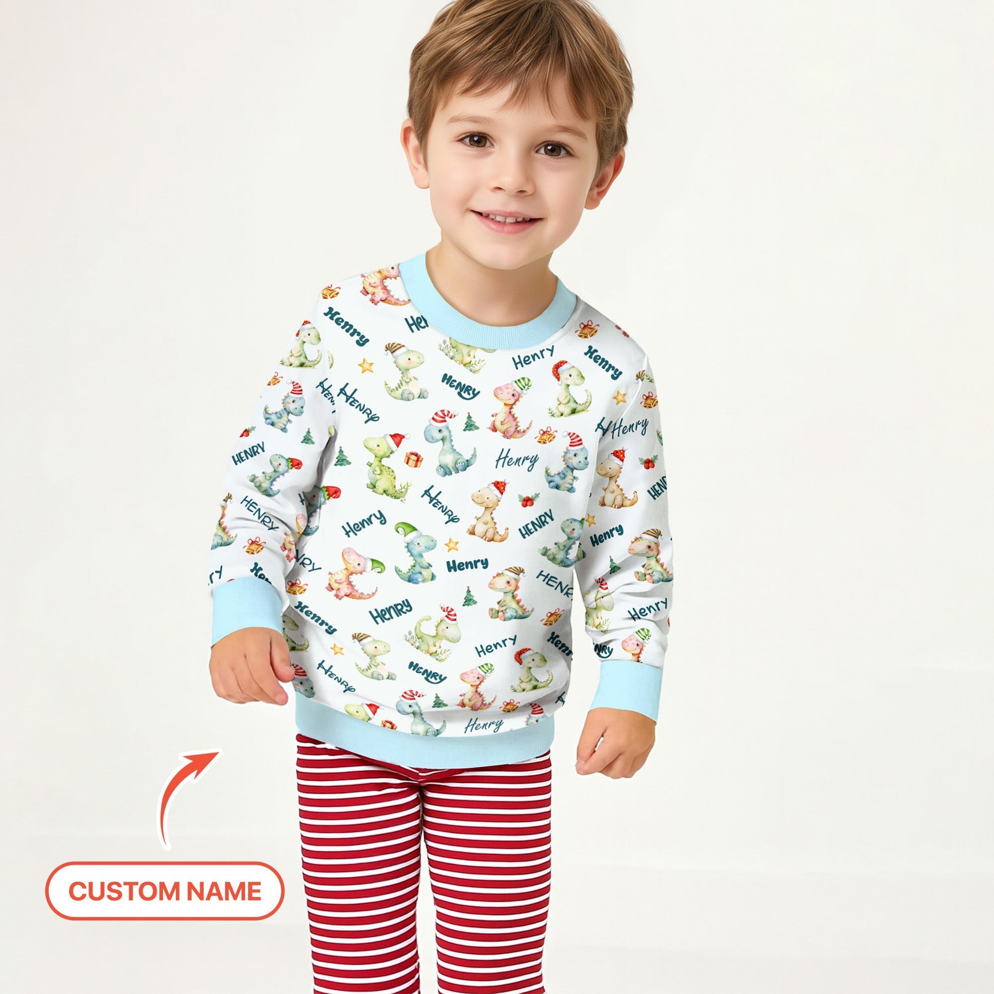 Dinosaur Custom Name Crewneck Sweatshirt - StazzyBaby