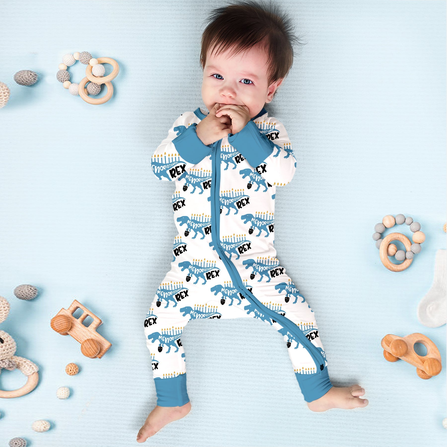 Dinosaur Hanukkah Boy Zippy - StazzyBaby