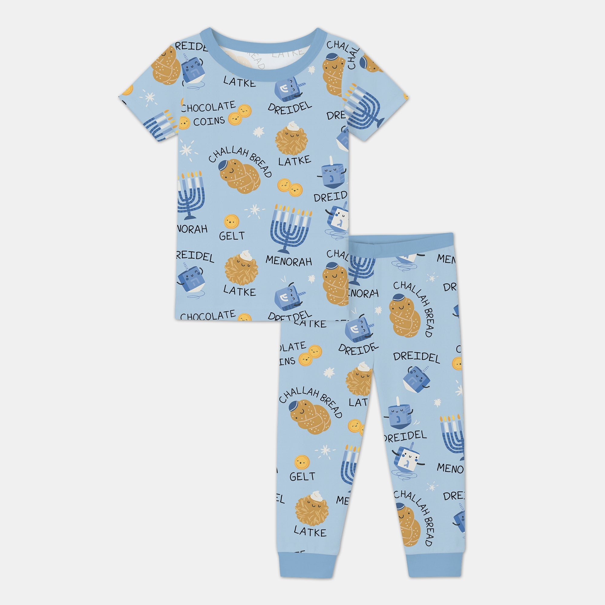 Family Hanukkah Matching Two Piece Short Sleeve & Pants Pajama Set - StazzyBaby