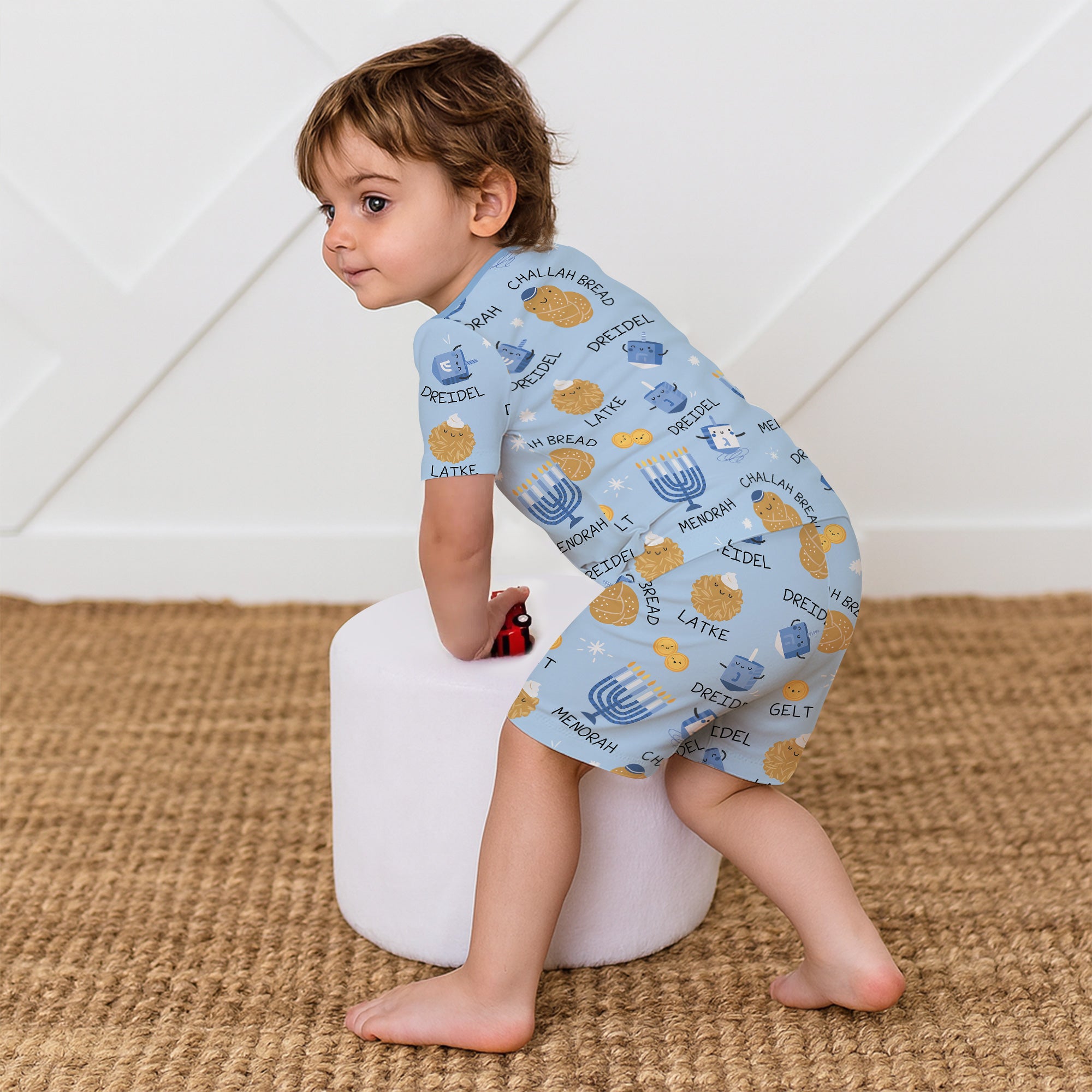 Family Hanukkah Matching Two Piece Short Sleeve & Shorts Pajama Set - StazzyBaby