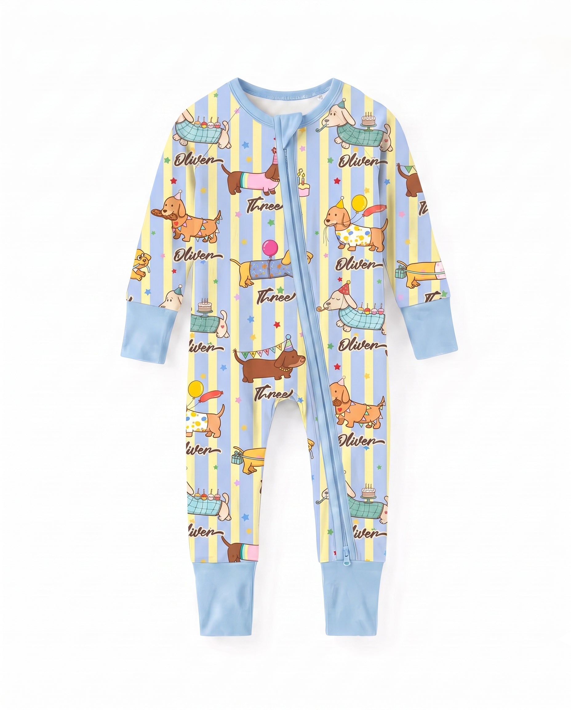 Birthday Dachshund Convertible Zipper Romper