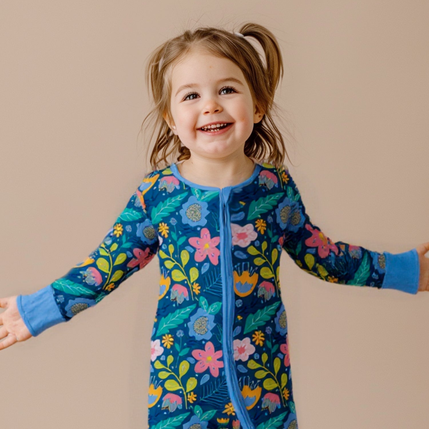 Folk Floral Convertible Zippered Romper - StazzyBaby