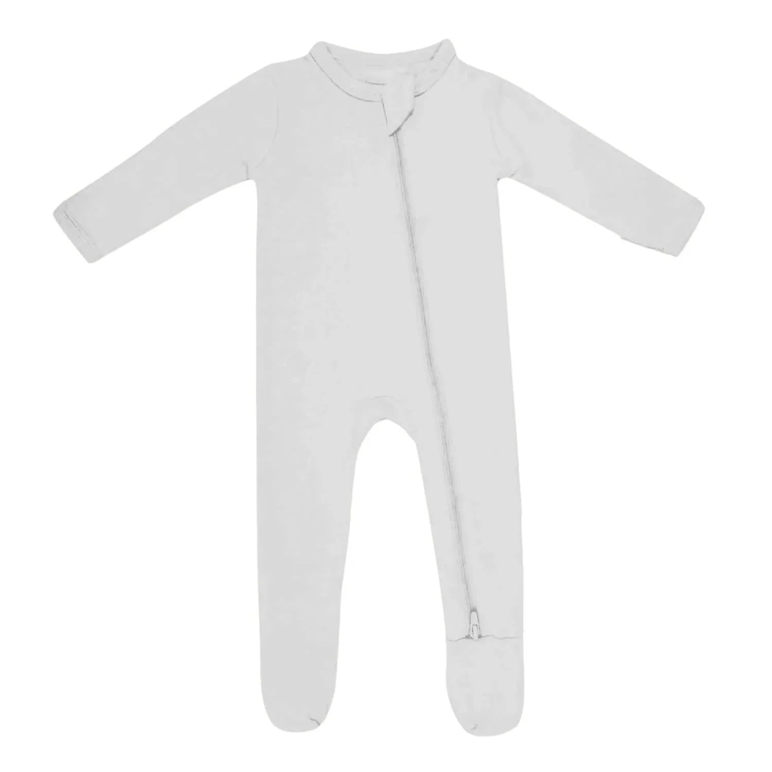 Footie Zippered Romper in White - StazzyBaby