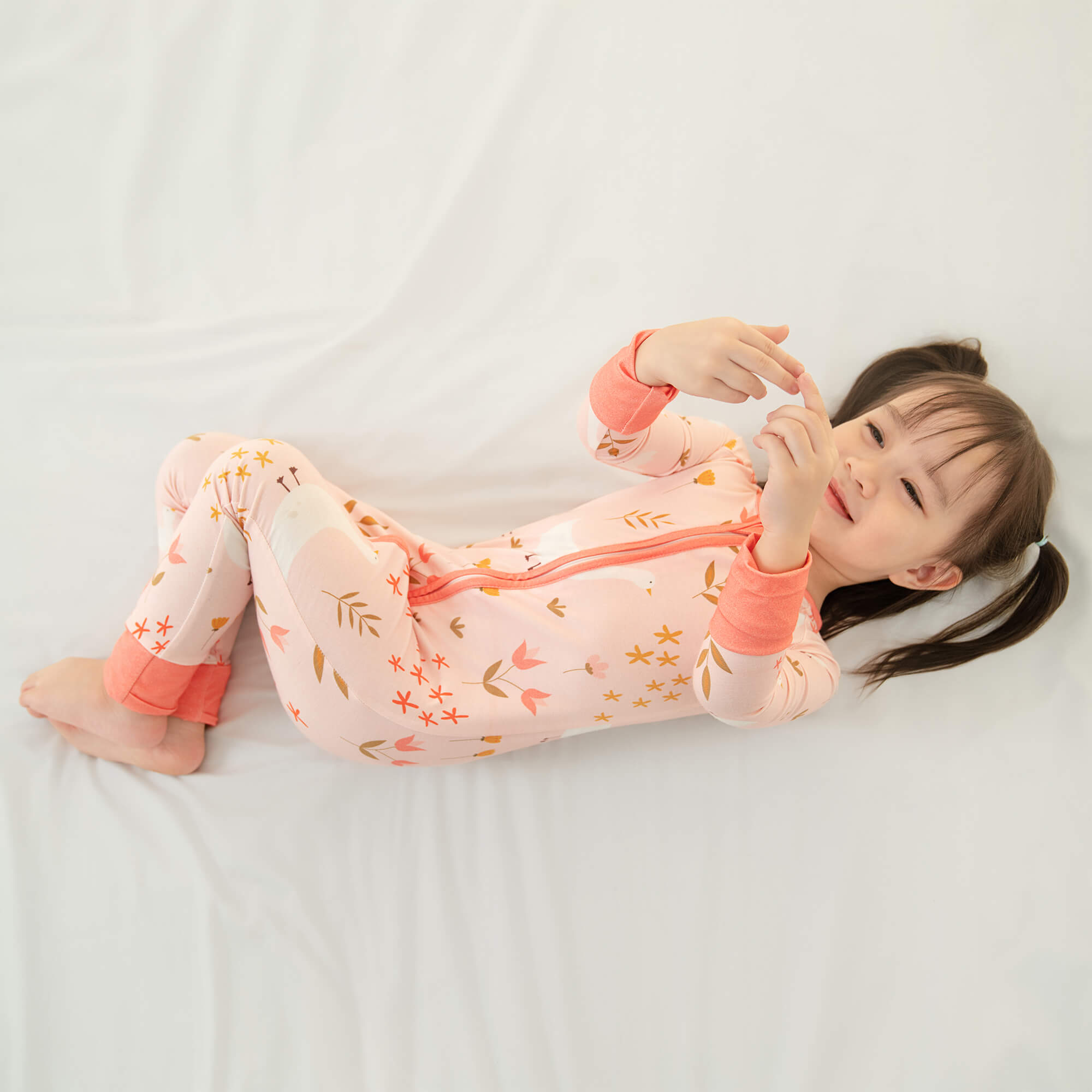 Geese and Flowers Convertible Zippered Romper - StazzyBaby