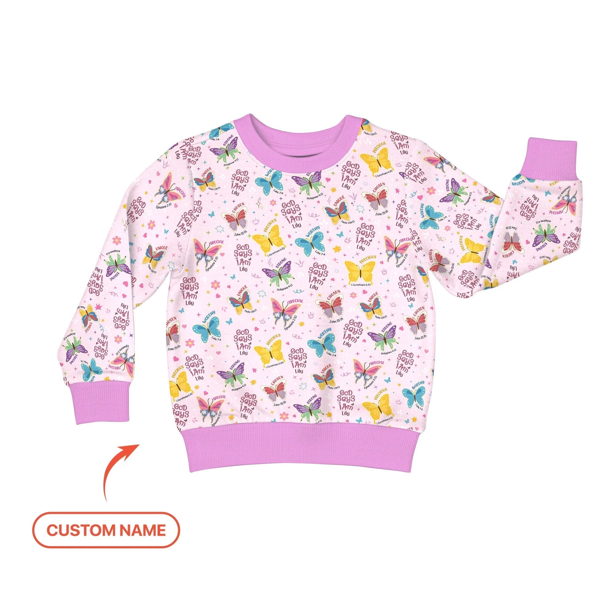 God Says I Am Girl Custom Name Crewneck Sweatshirt - StazzyBaby