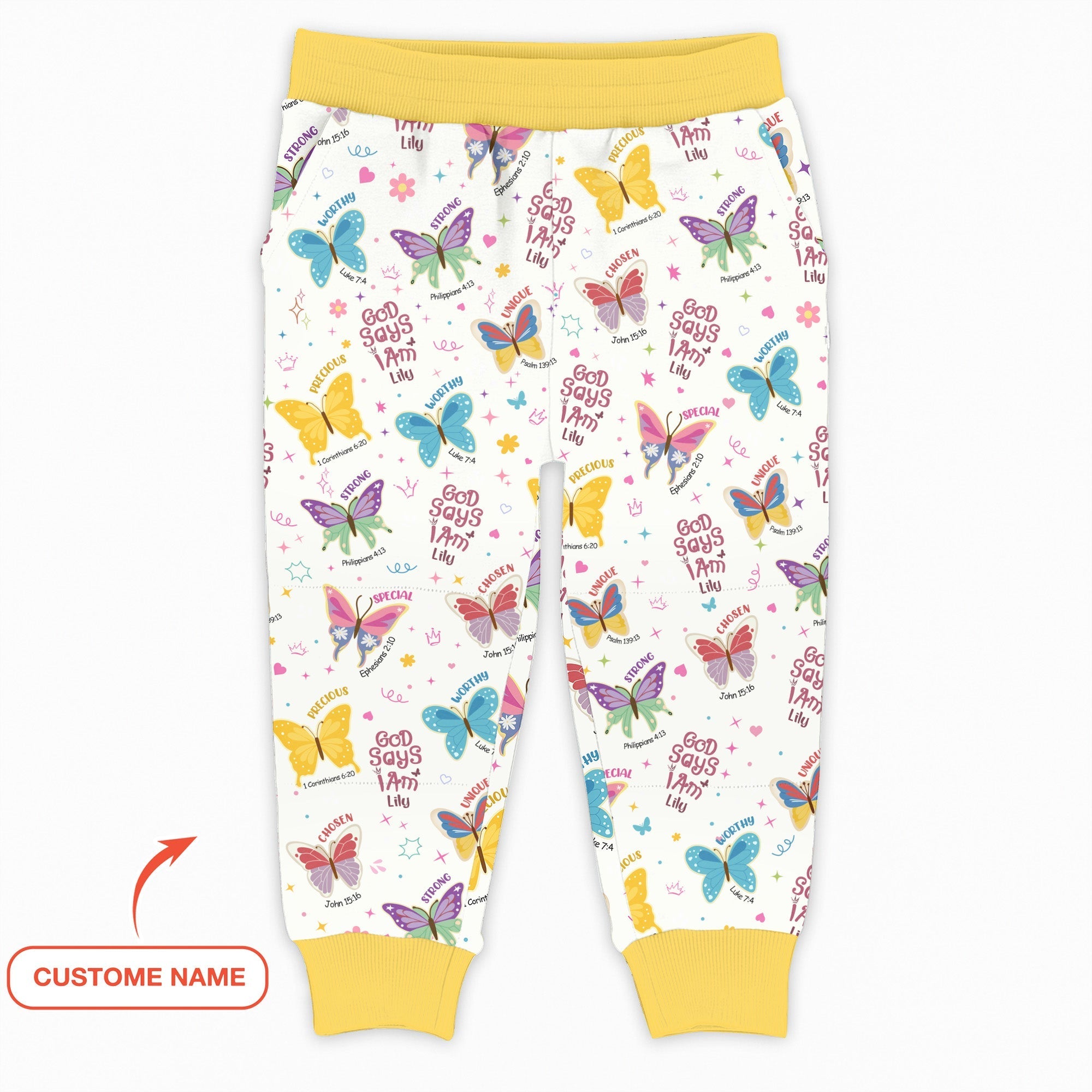 God Says I Am Girl Custom Name Jogger - StazzyBaby