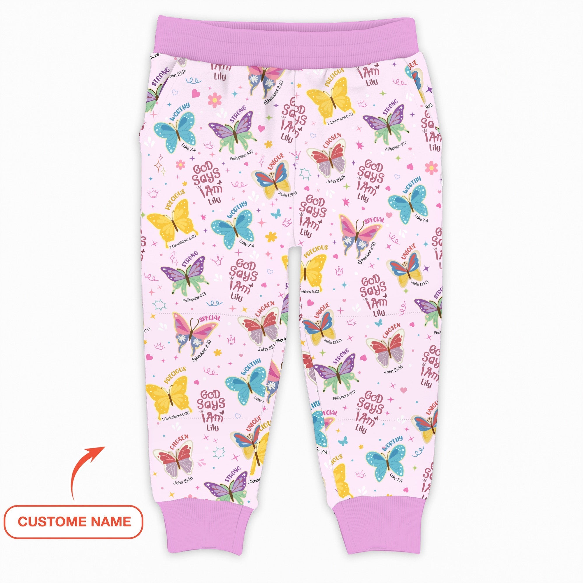 God Says I Am Girl Custom Name Jogger - StazzyBaby