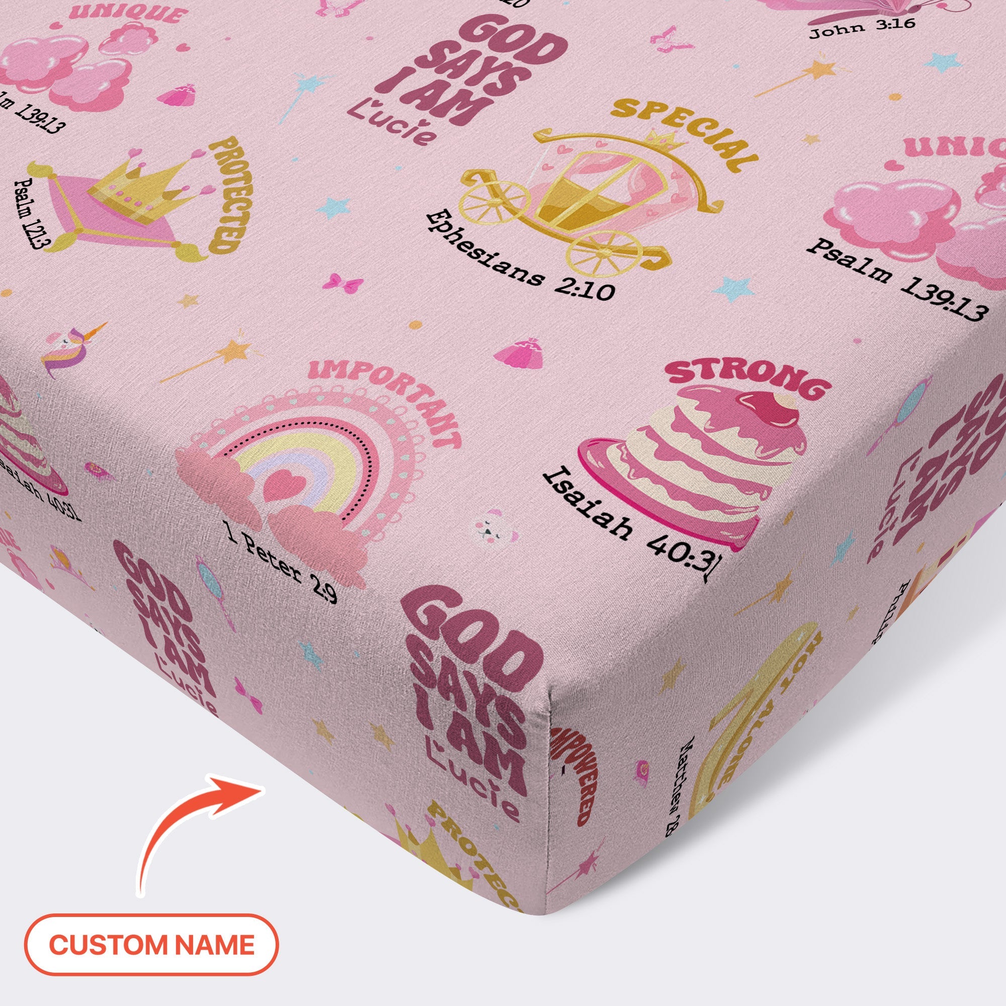 God Says I Am Girl Fitted Crib Sheet - StazzyBaby