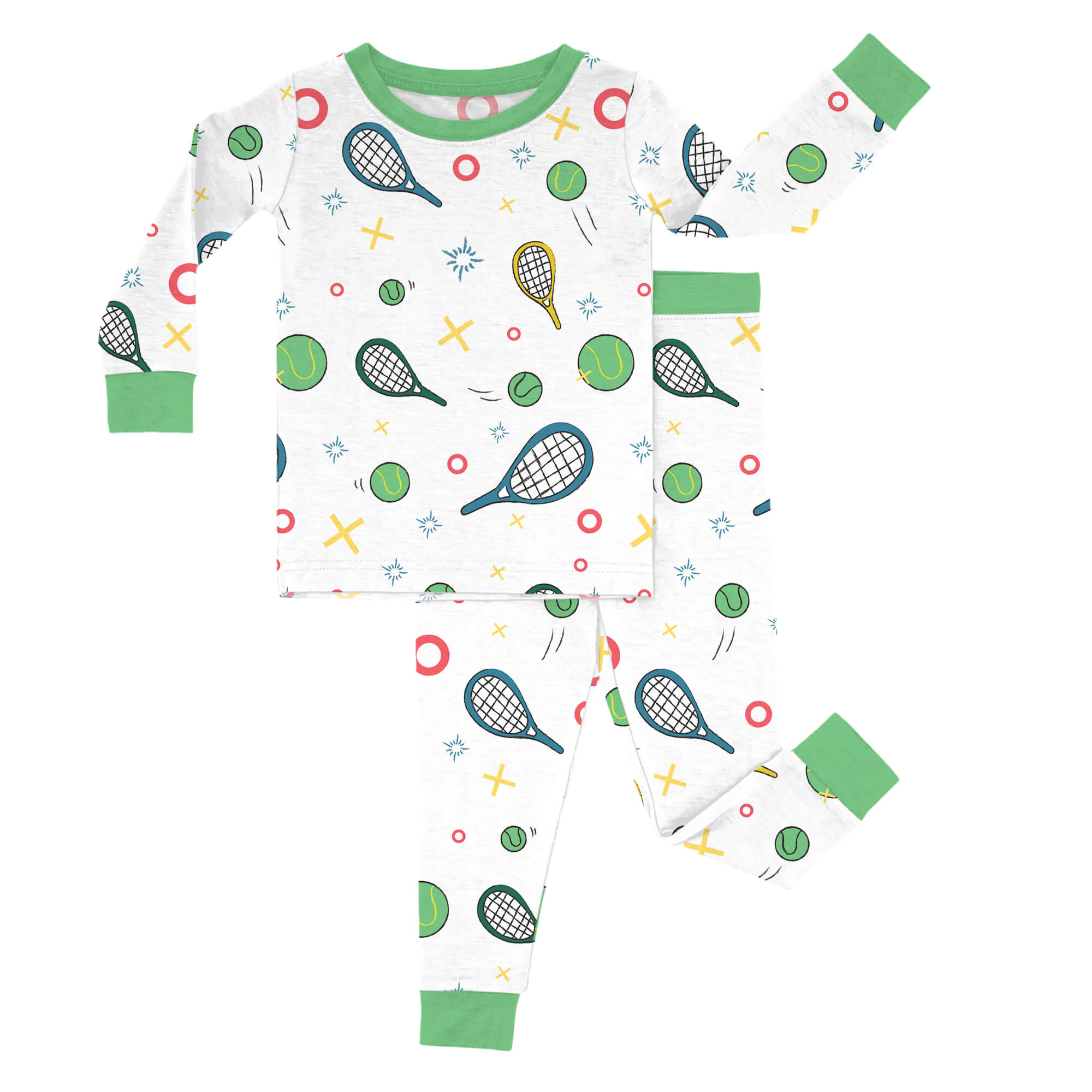 Green Tennis Two Piece Pajama Set - StazzyBaby