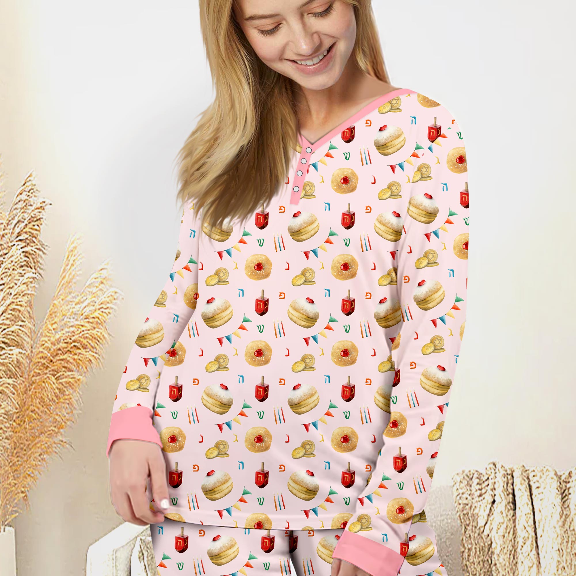 Hanukkah Donuts Women Pajama Set - StazzyBaby