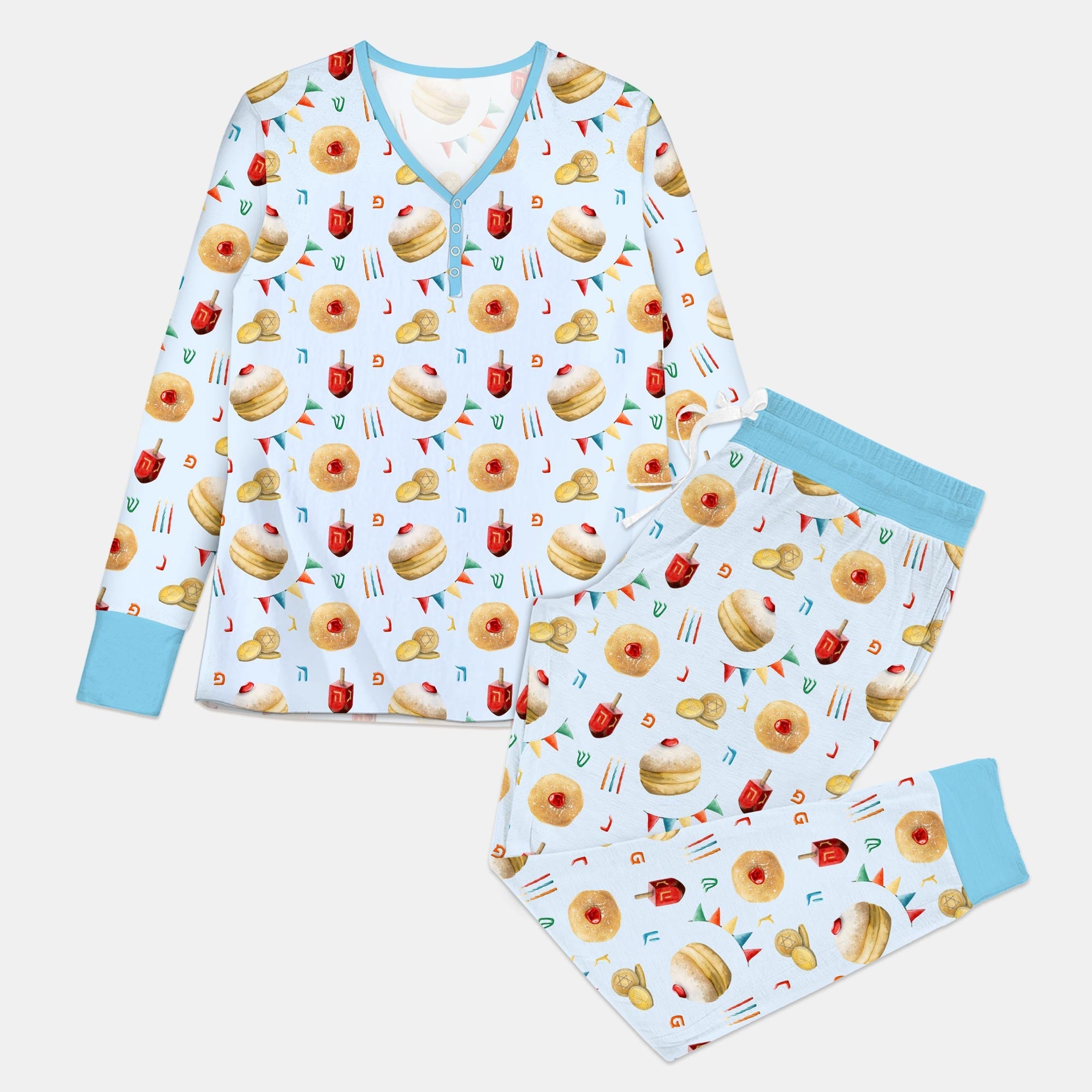 Hanukkah Donuts Women Pajama Set - StazzyBaby
