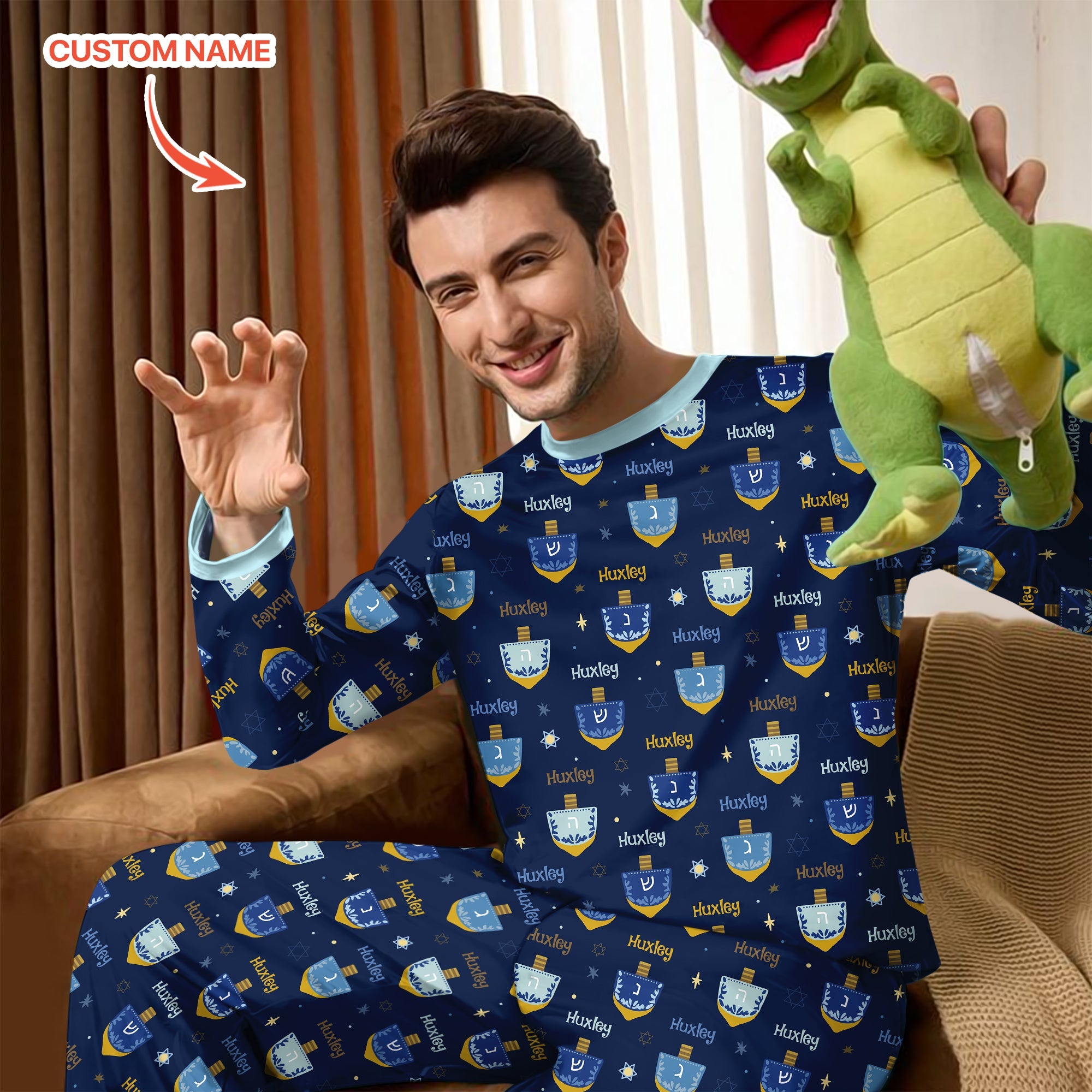 Hanukkah Dreidels Men's Pajama Set - StazzyBaby