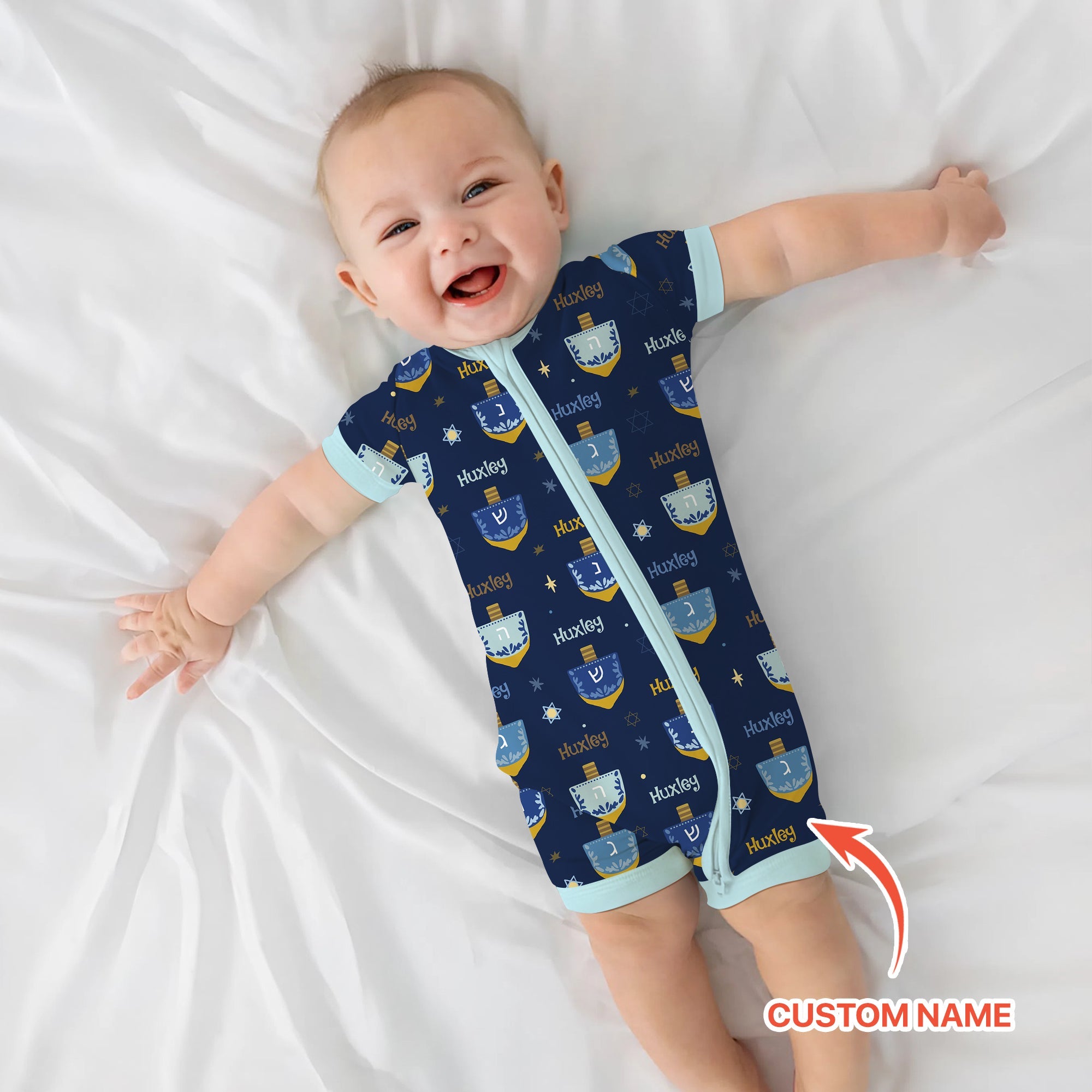 Hanukkah Dreidels Shorty Zippy - StazzyBaby