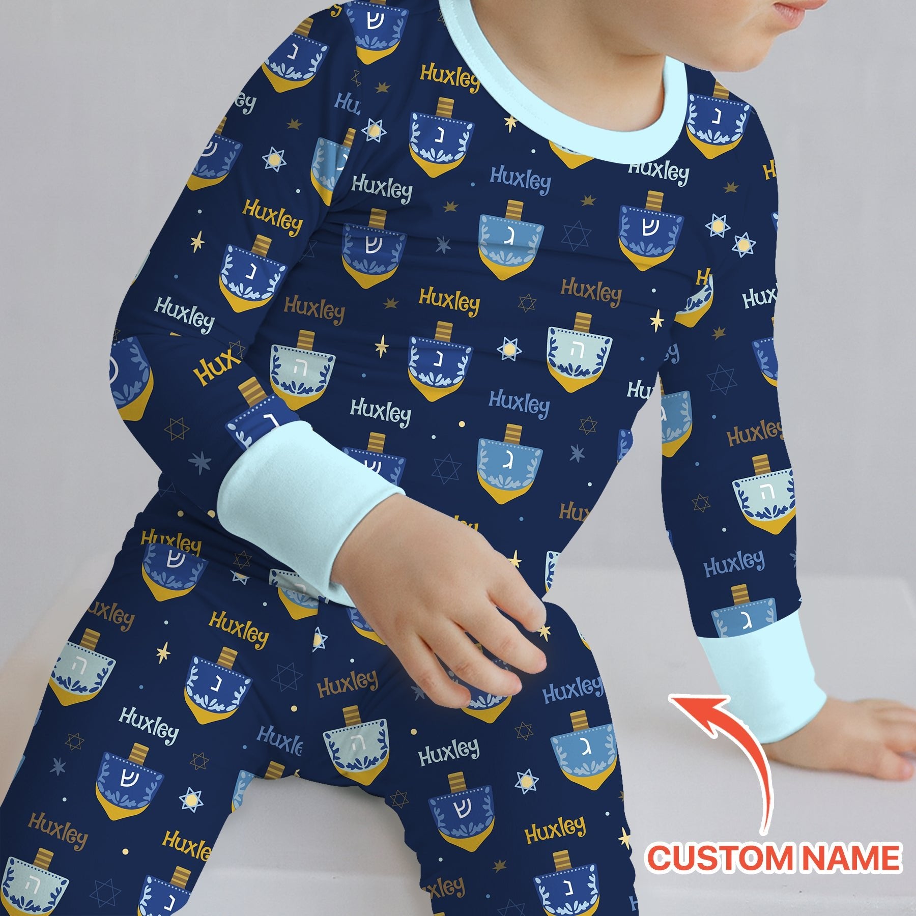 Hanukkah Dreidels Two - Piece Pajama Set - StazzyBaby