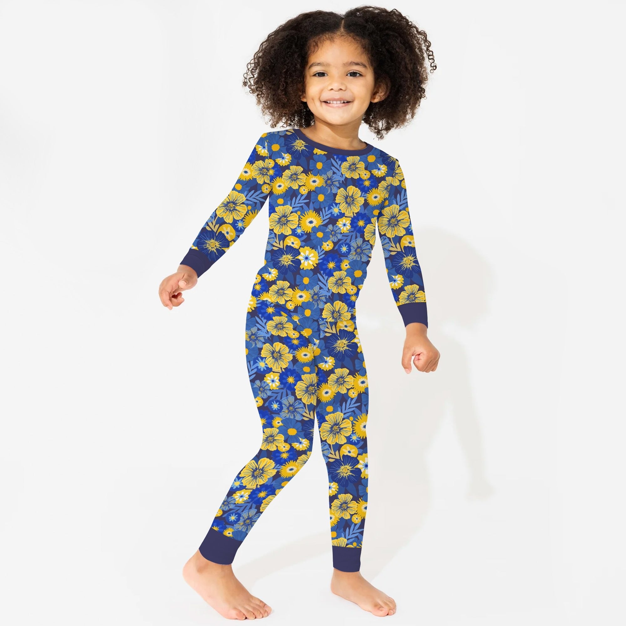 Hanukkah Little Flowers Girl Two - Piece Pajama Set - StazzyBaby