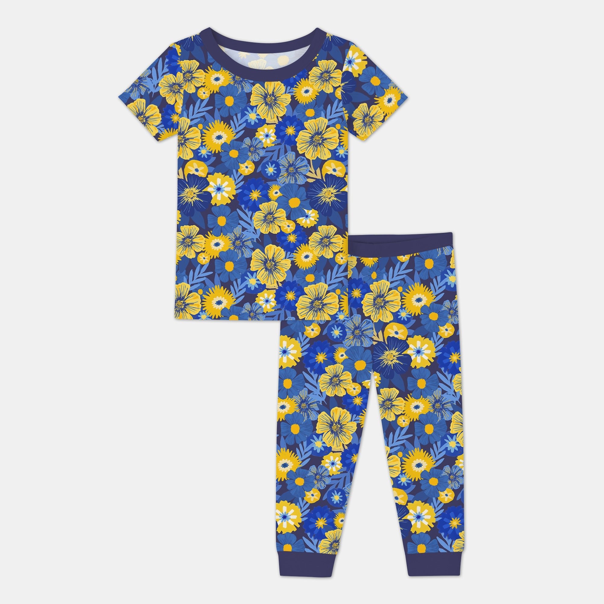 Hanukkah Little Flowers Girl Two - Piece Pajama Set - StazzyBaby