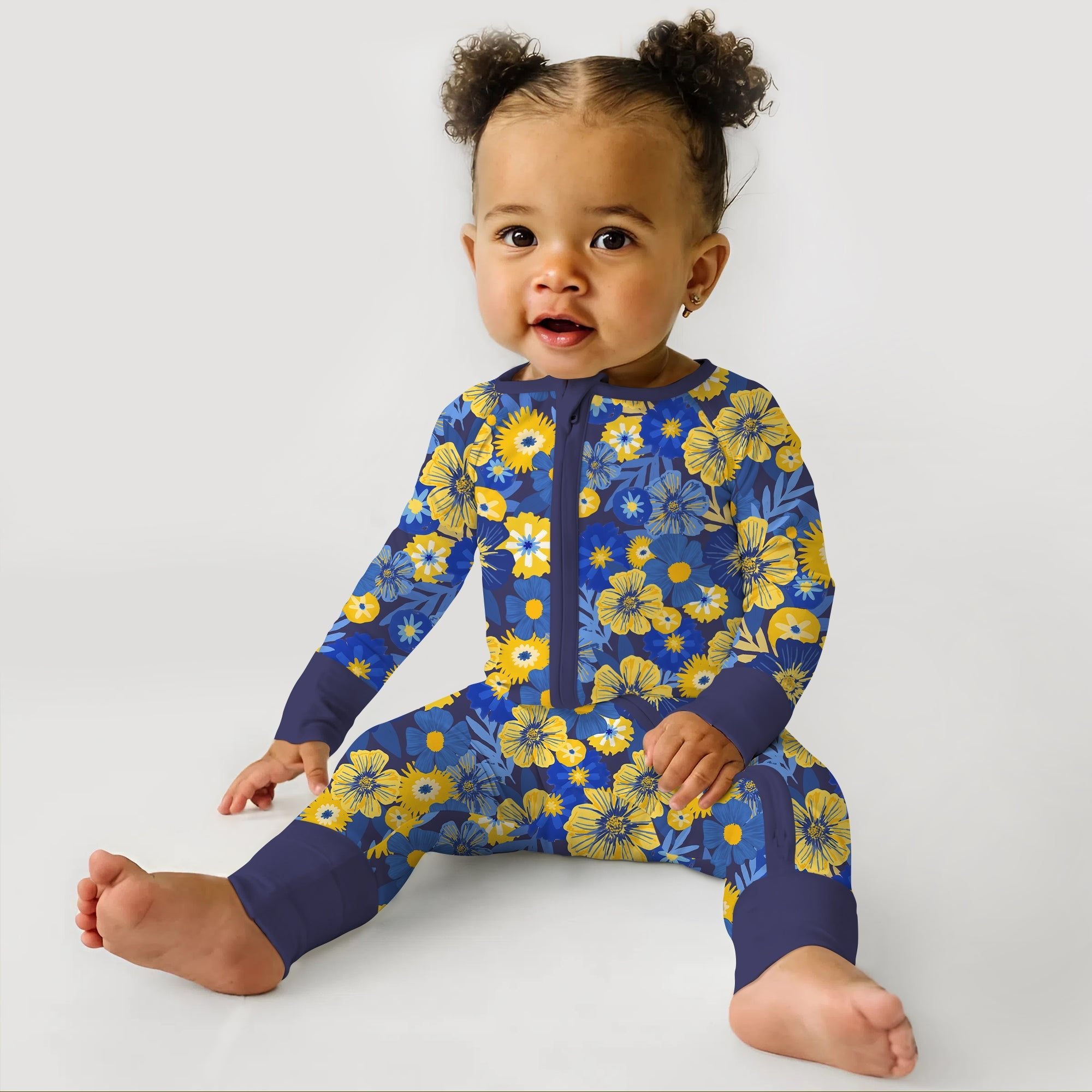 Hanukkah Little Flowers Girl Zippy - StazzyBaby