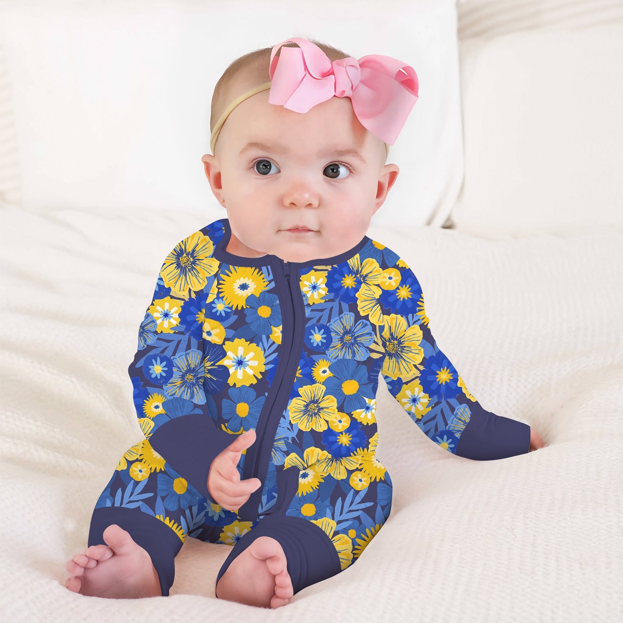 Hanukkah Little Flowers Girl Zippy - StazzyBaby