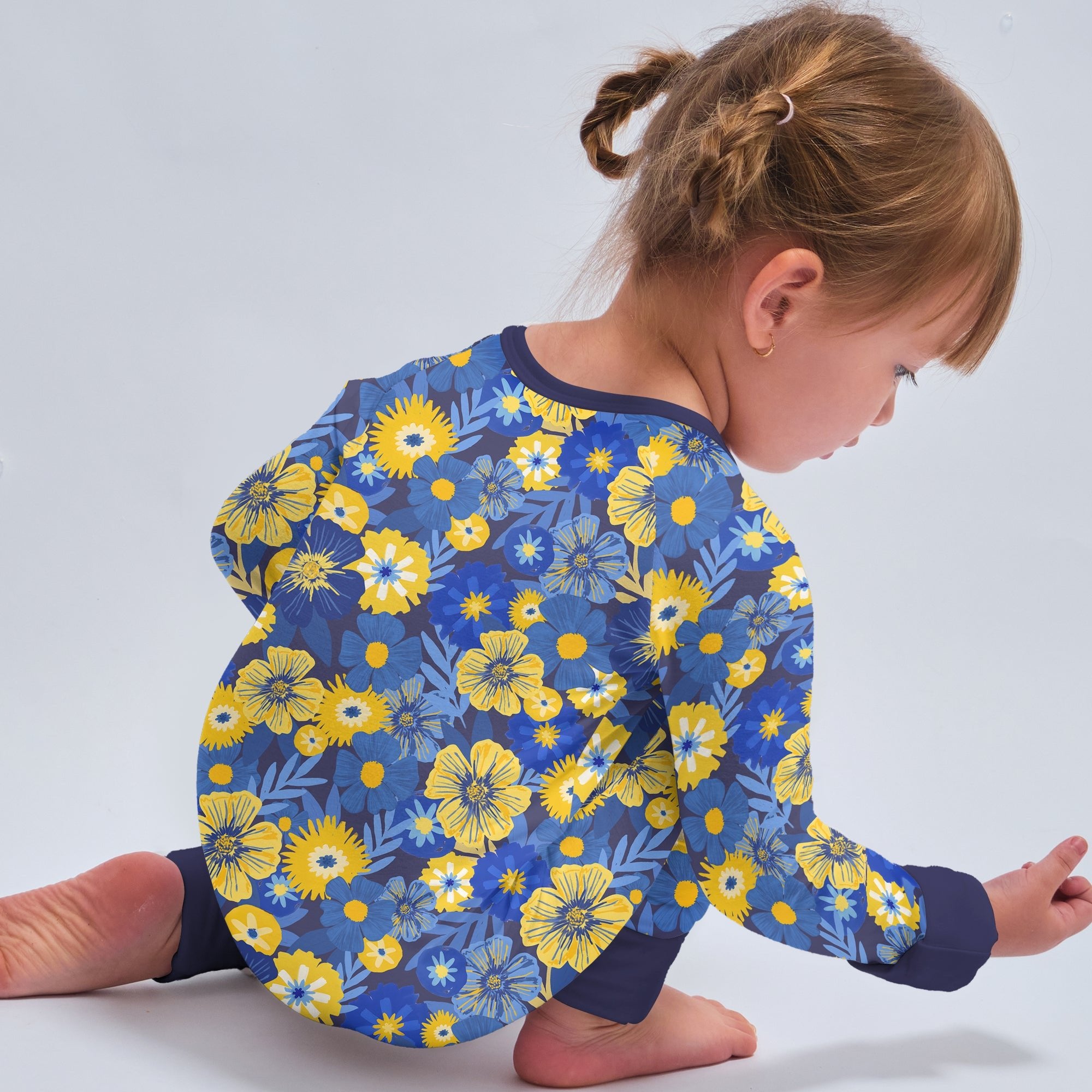 Hanukkah Little Flowers Girl Zippy - StazzyBaby