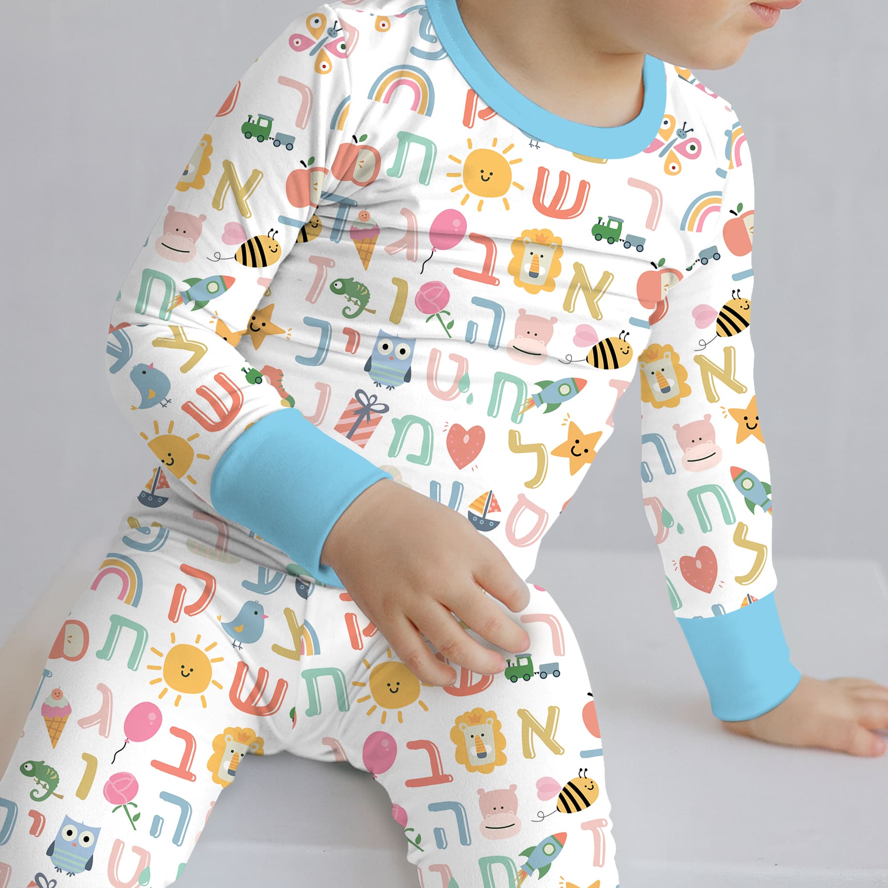 Hebrew Alphabet Two - Piece Pajama Set - StazzyBaby