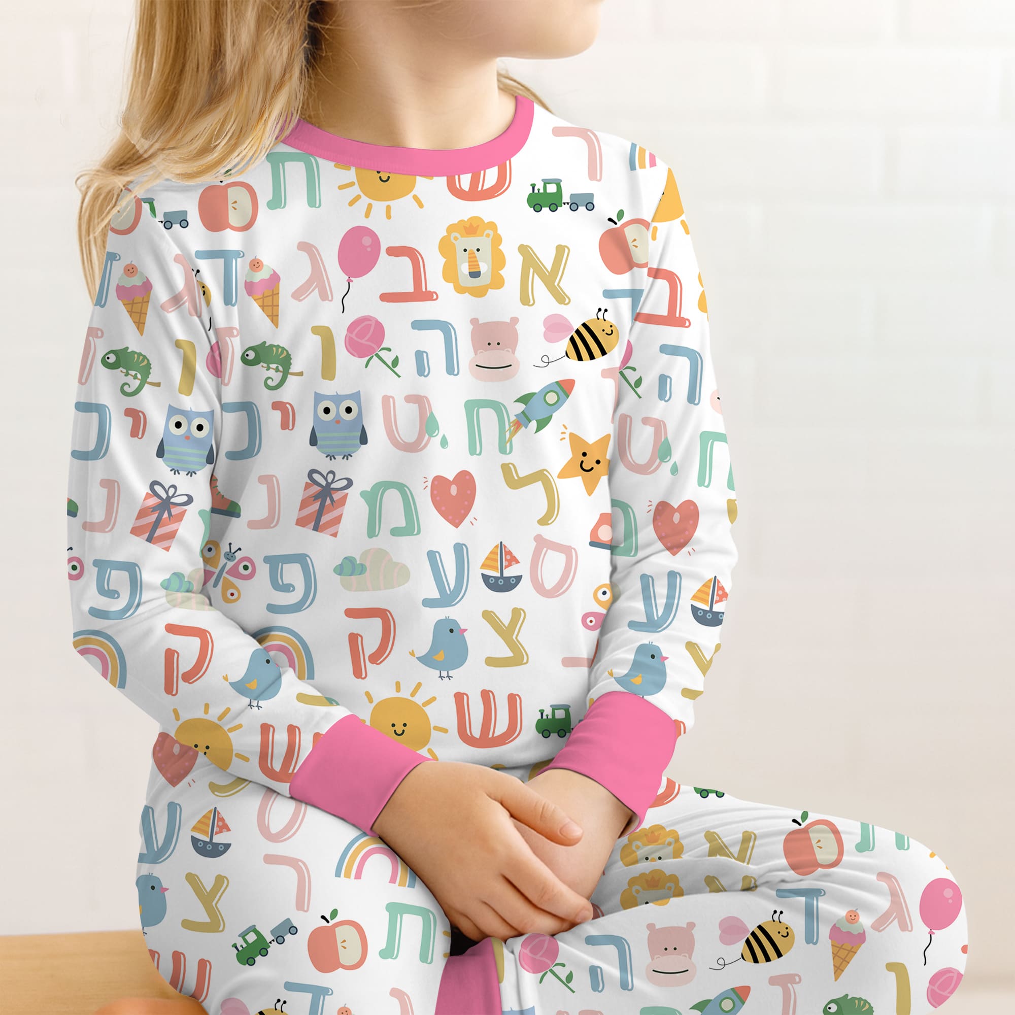 Hebrew Alphabet Two - Piece Pajama Set - StazzyBaby