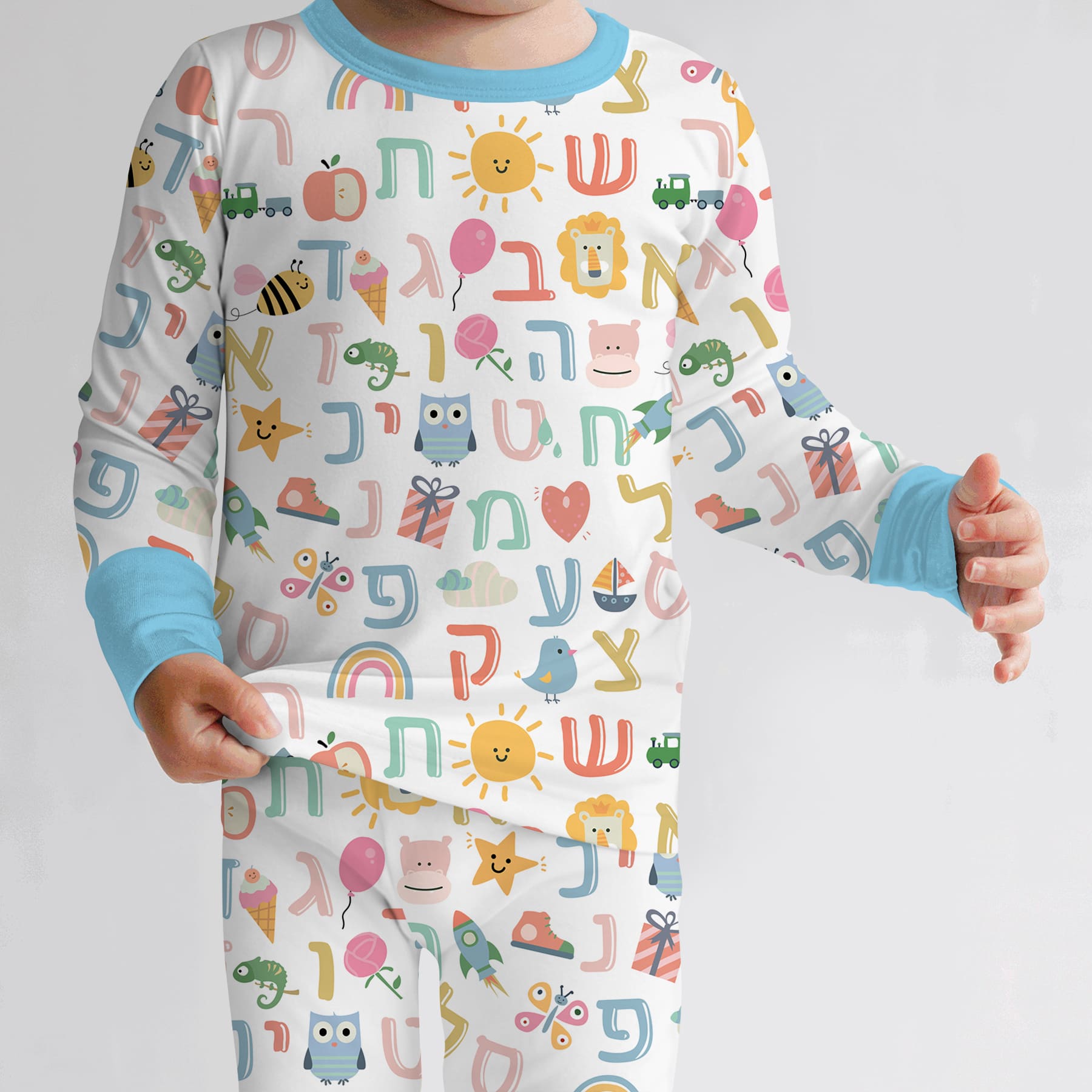 Hebrew Alphabet Two - Piece Pajama Set - StazzyBaby