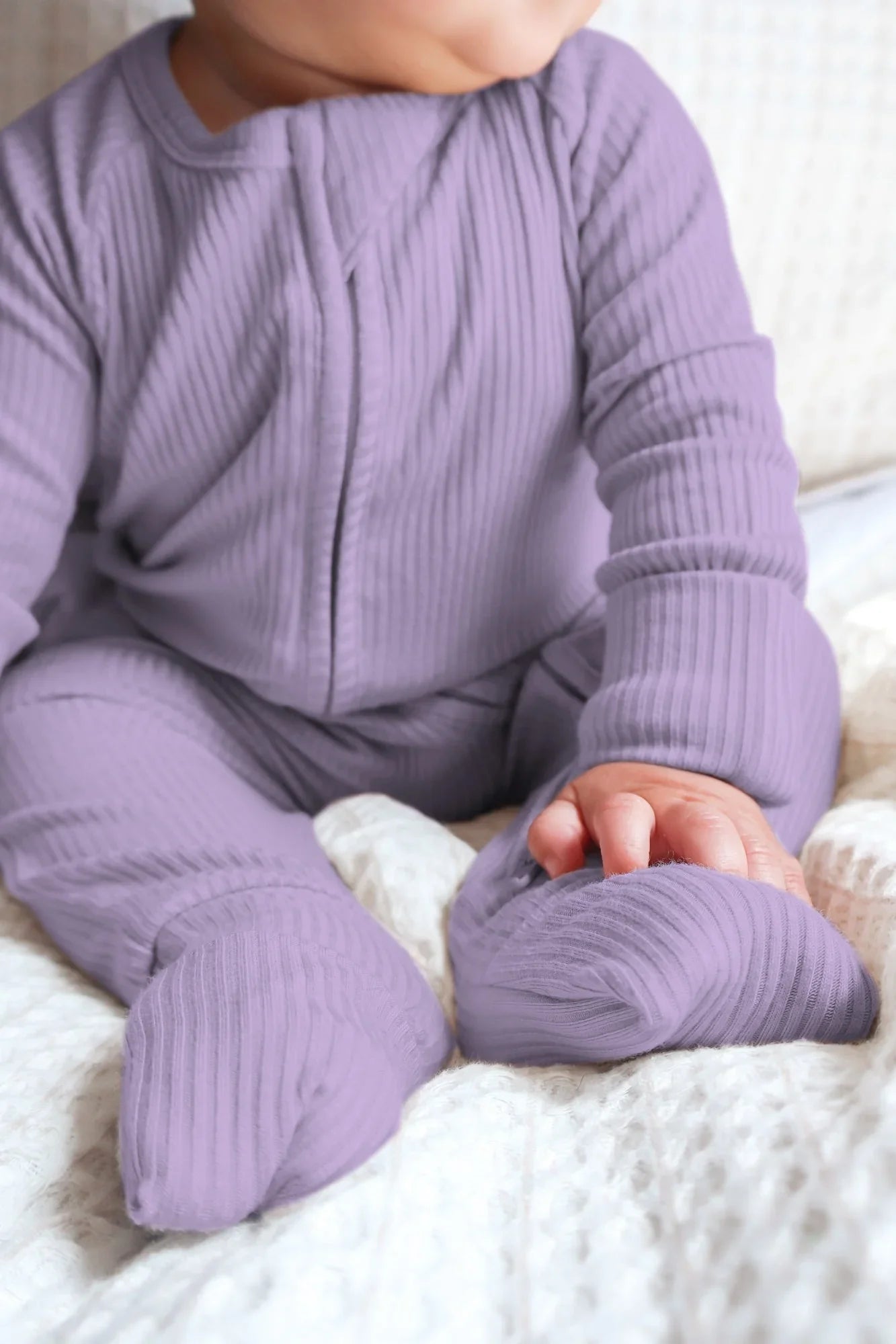 Lavender Ribbed Zippy - StazzyBaby