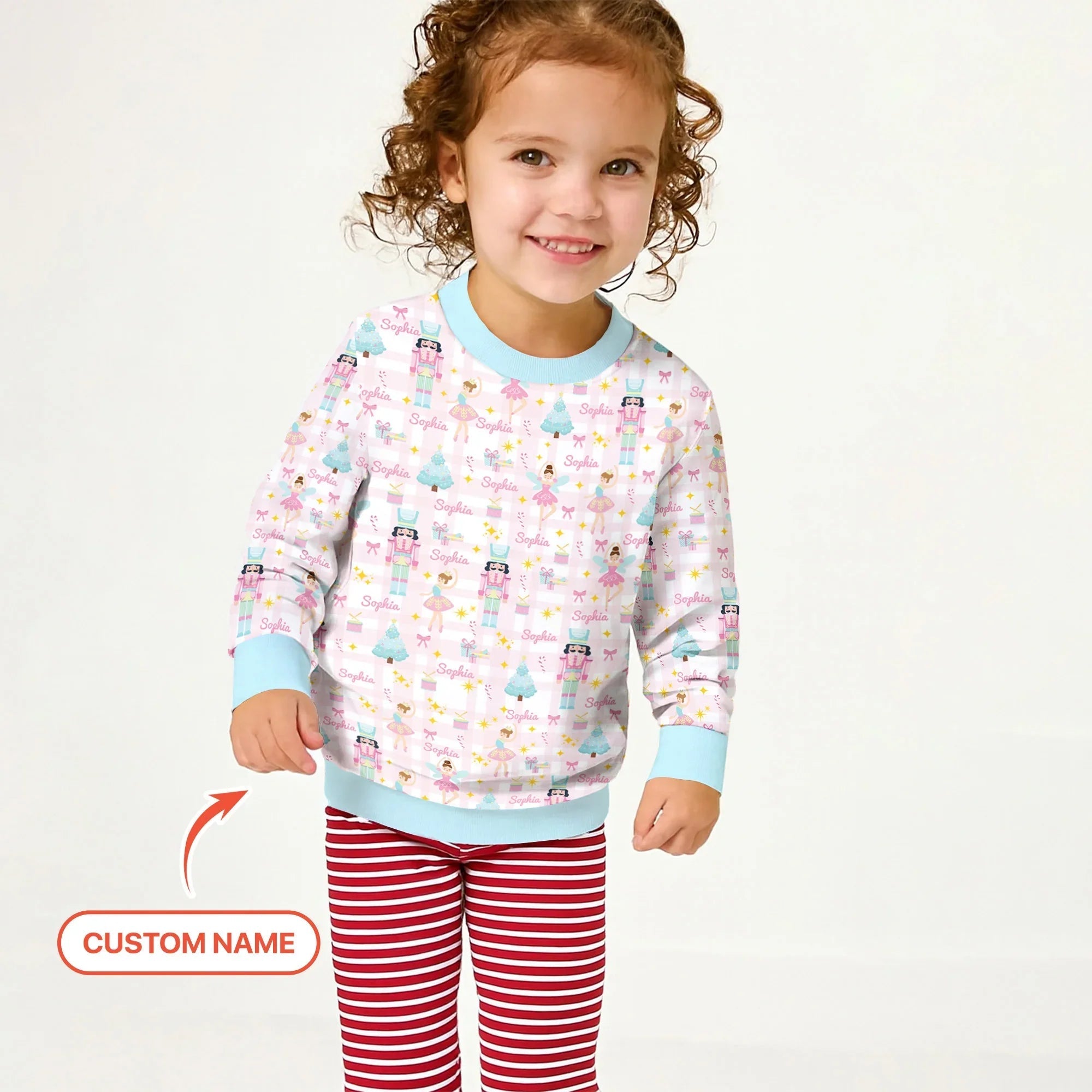 Nutcracker And Ballerinas Custom Name Crewneck Sweatshirt - StazzyBaby