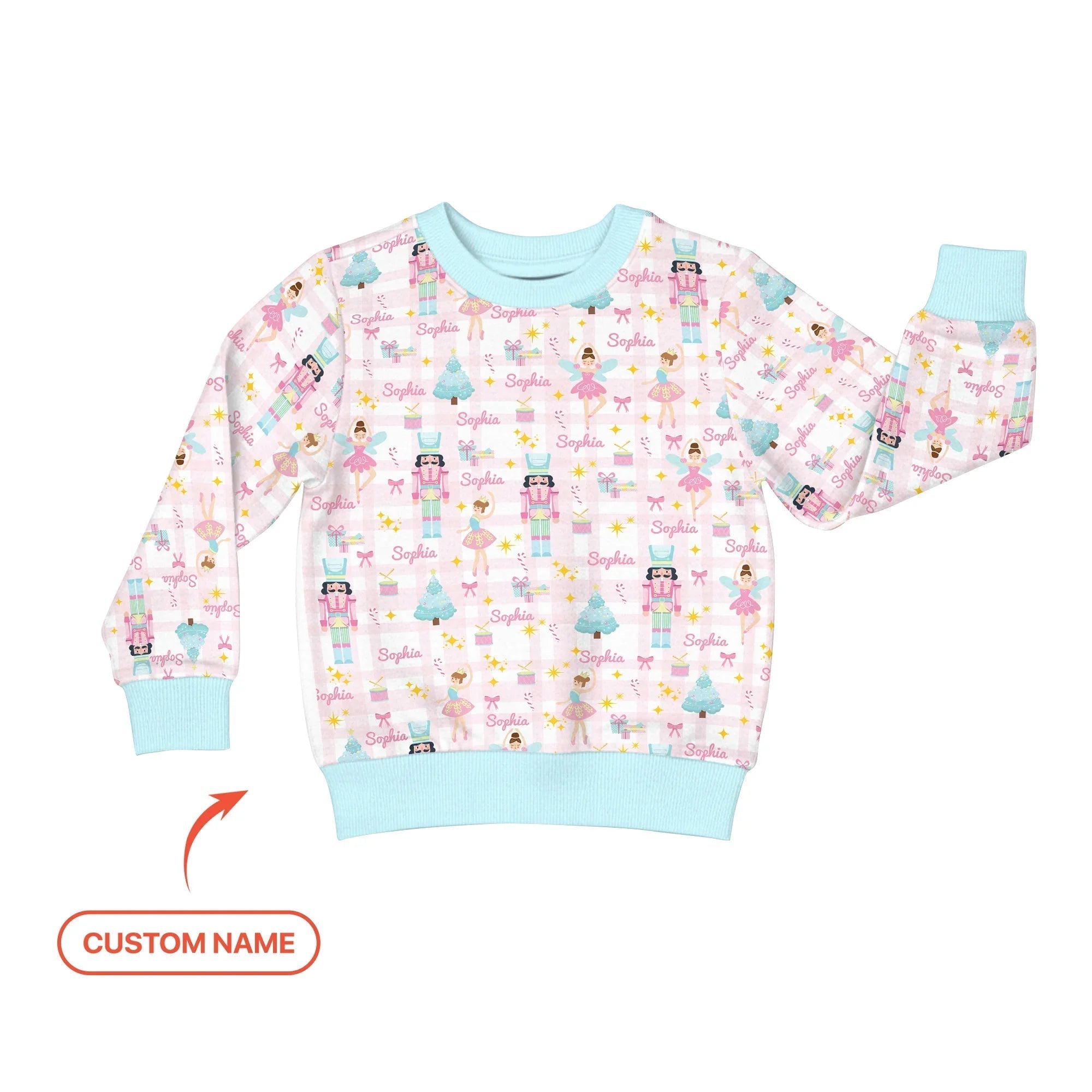 Nutcracker And Ballerinas Custom Name Crewneck Sweatshirt - StazzyBaby