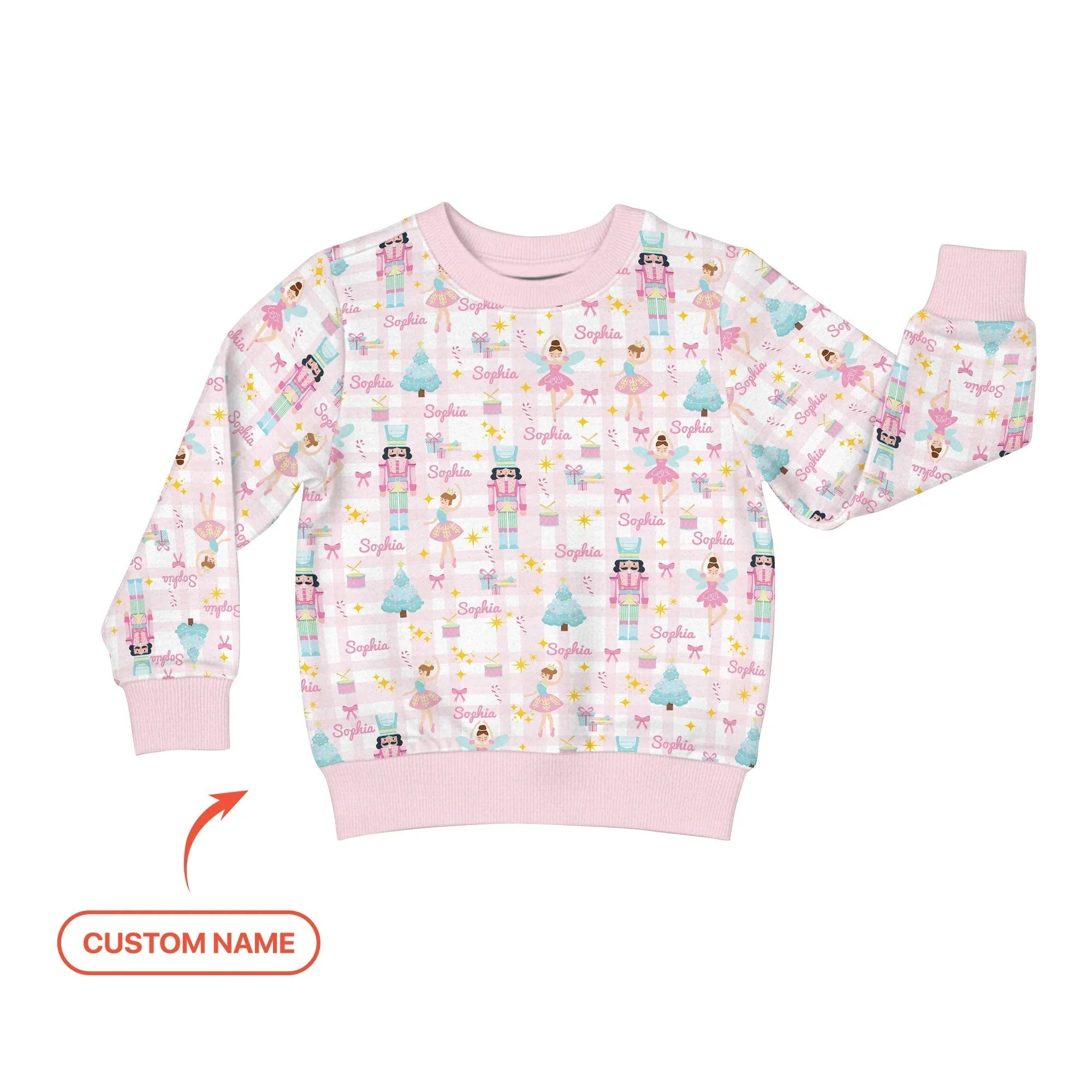 Nutcracker And Ballerinas Custom Name Crewneck Sweatshirt - StazzyBaby