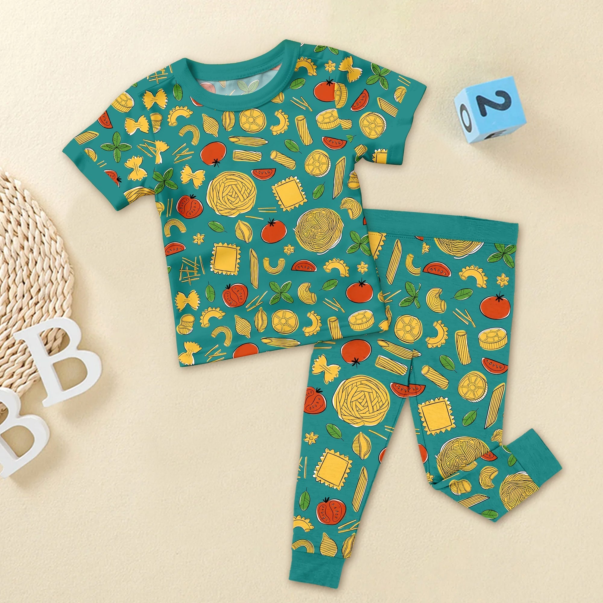 Pasta Party Two Piece Long Sleeve Pajama Set - StazzyBaby